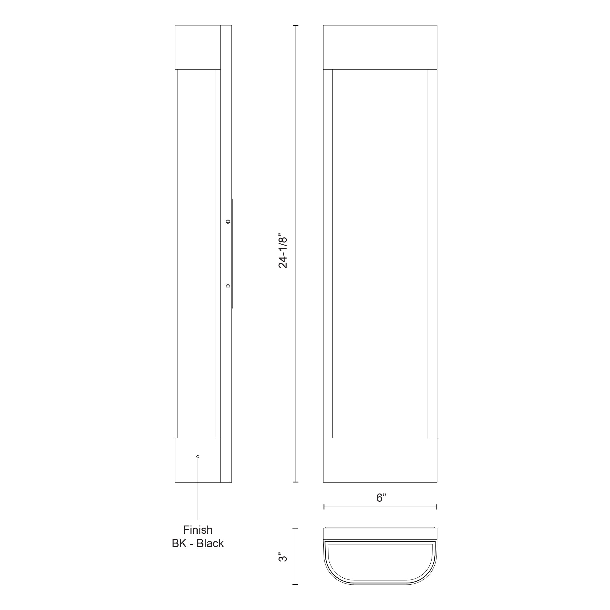 Moondew 24-in Aluminum Outdoor Wall Sconce