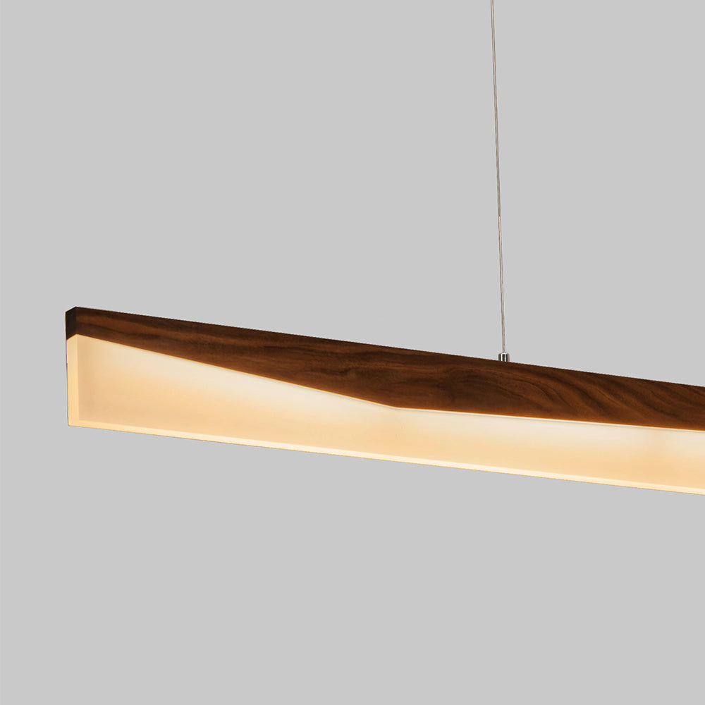 Artisan Wood 4ft Linear Pendant Lighting 20W Walnut Fixture
