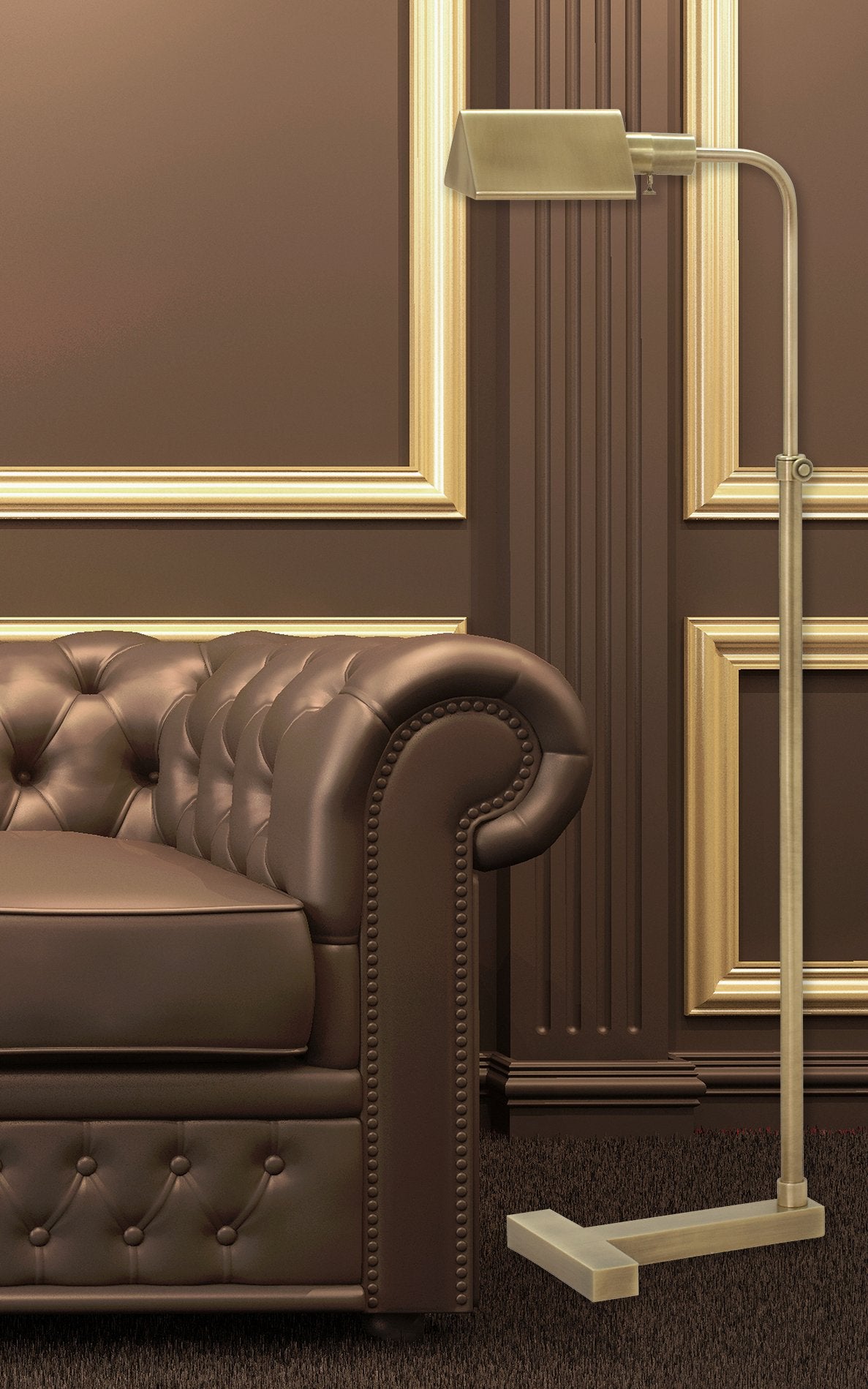 36-inch Fairfax Antique Brass Floor Lamp
