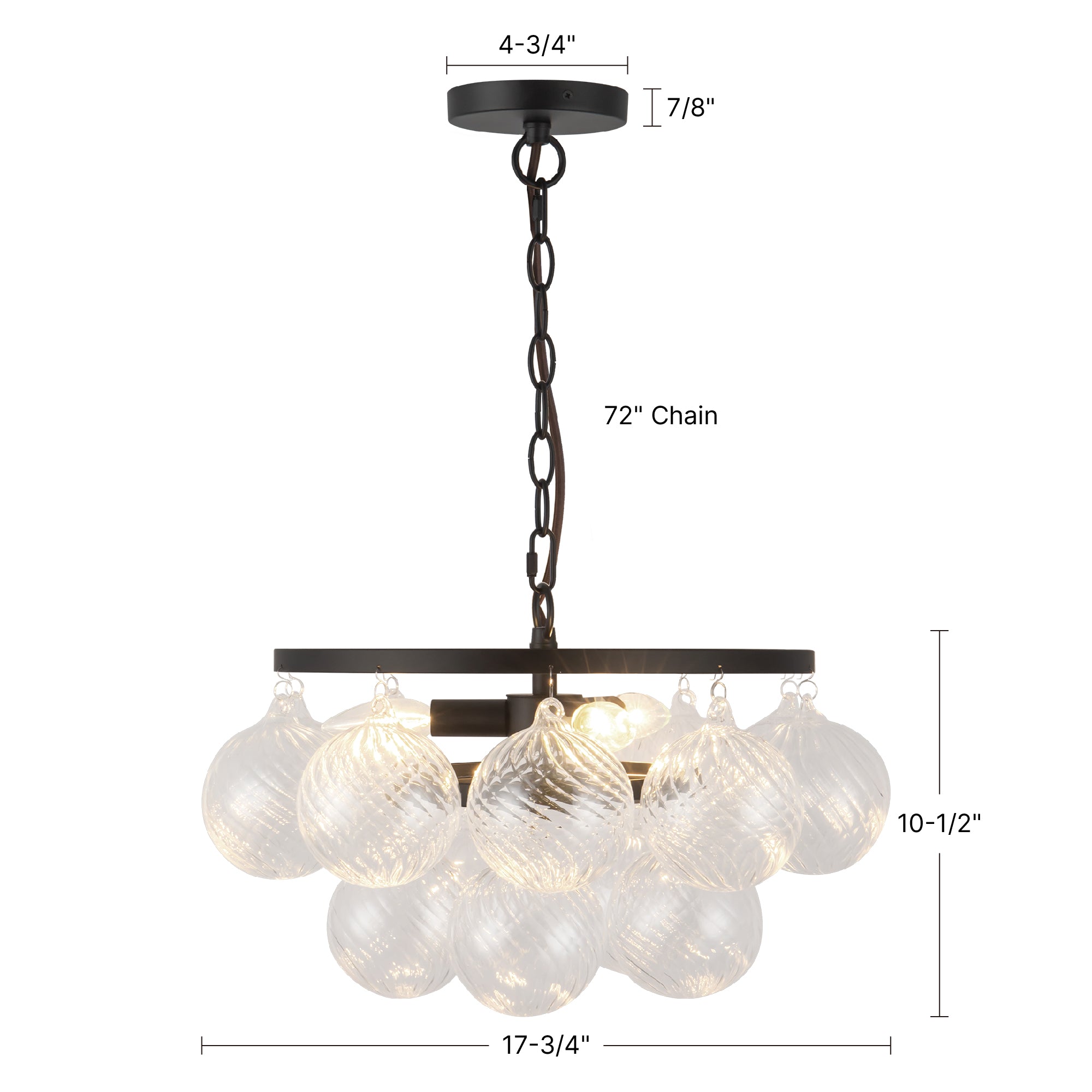 Faye 18-in Steel Chandelier