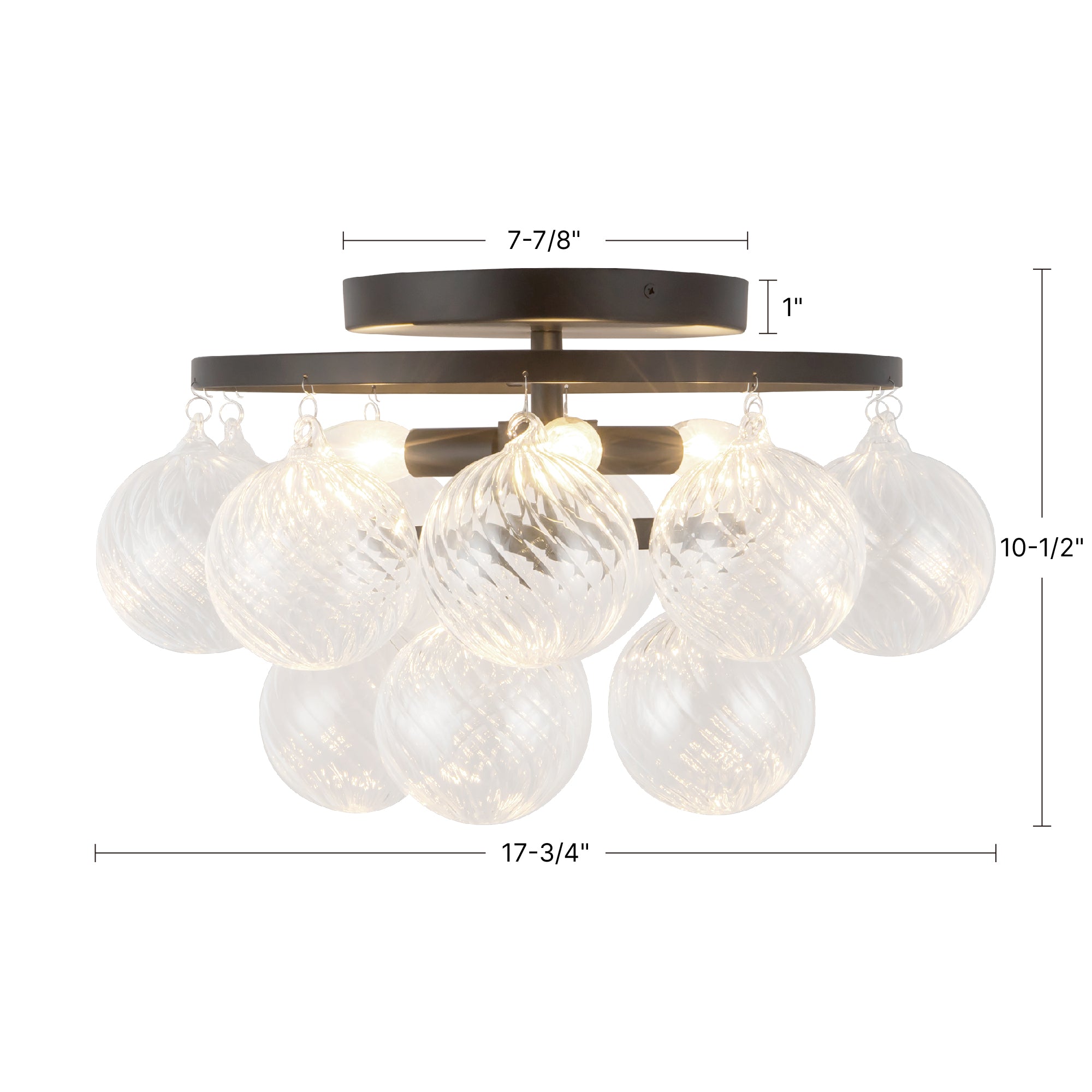 Faye 18-in Steel Semi-Flush Mount
