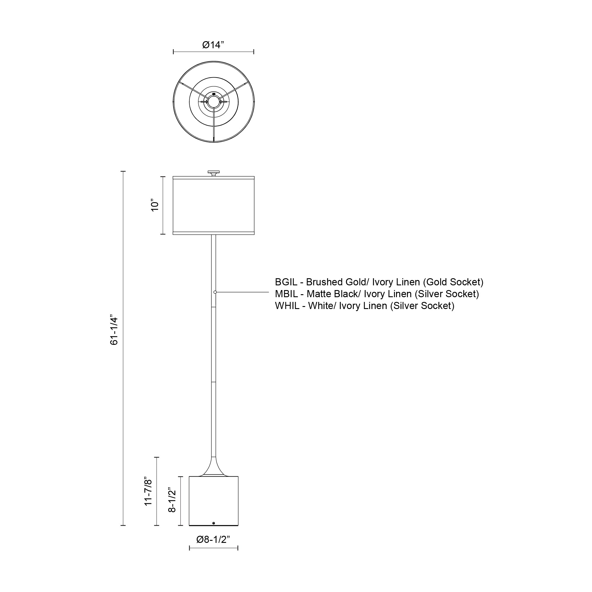 Issa 61-in Steel Floor Lamp