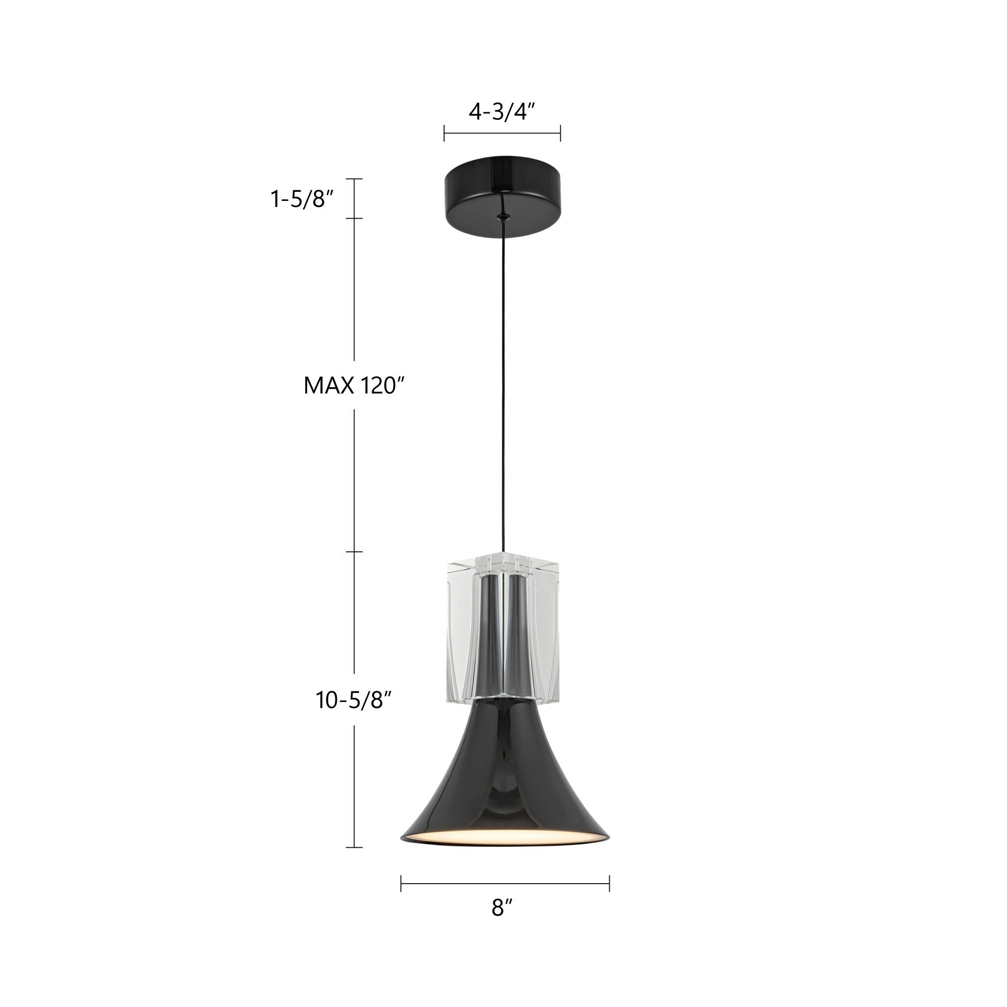 Floe 8-in Steel Pendant