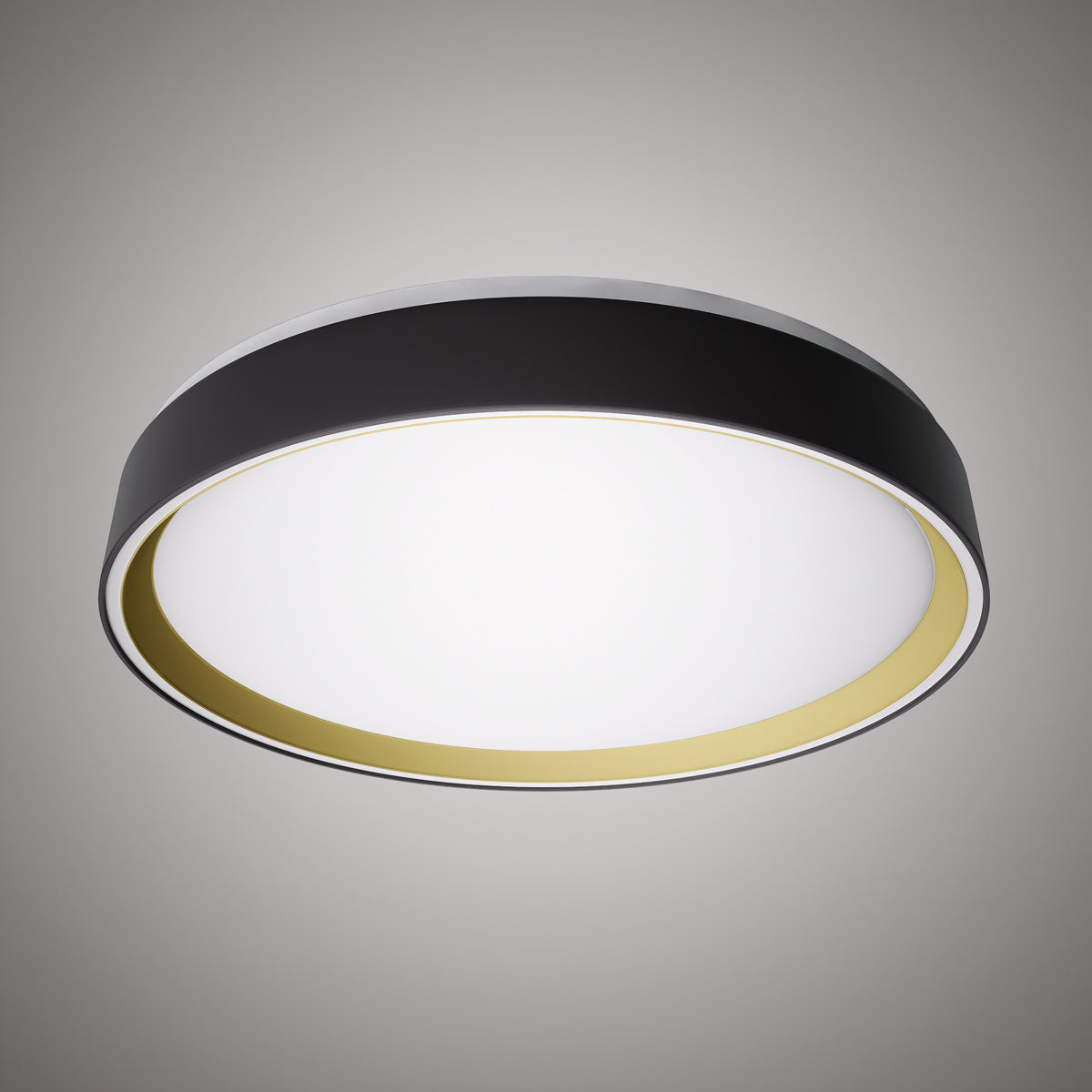 Halo 20-in Flush Mount Black Outside/Gold inside Dimmable 45W