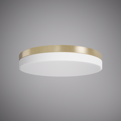 Solara 14-in Satin Brass Flush Mount Dimmable 20W