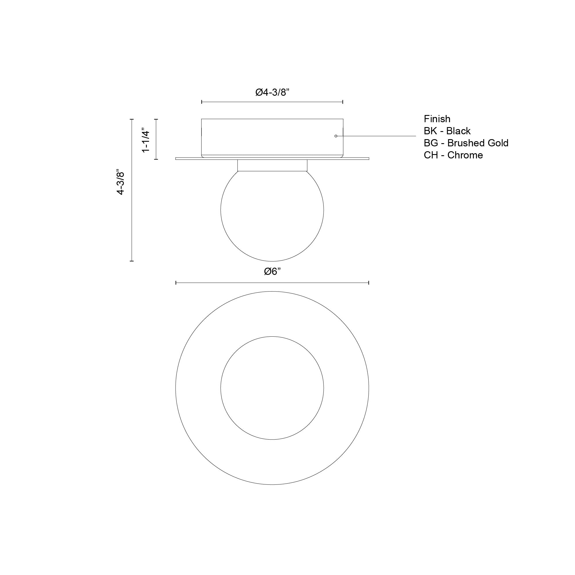 Elixir 6-in Steel Flush Mount