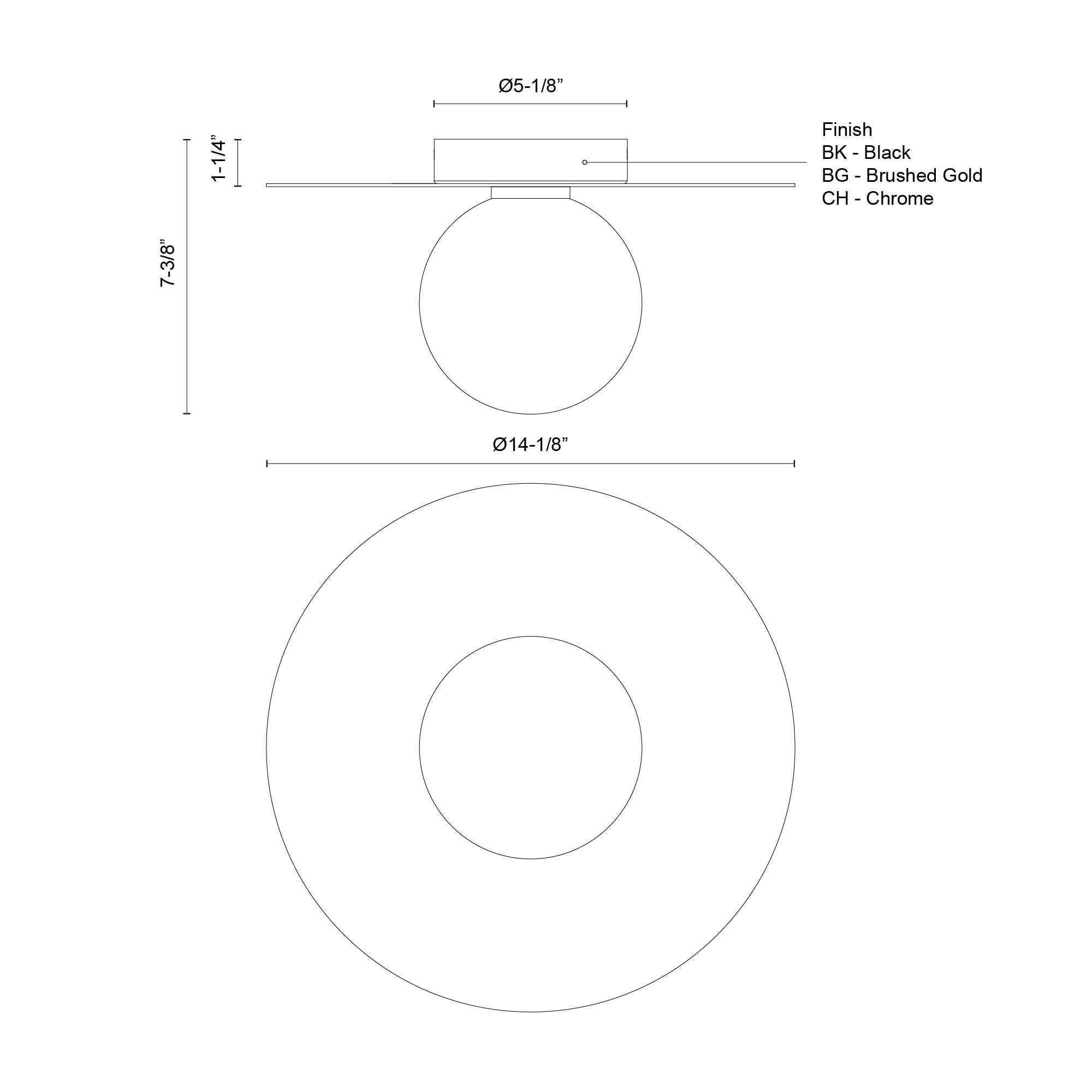 Elixir 14-in Steel Flush Mount