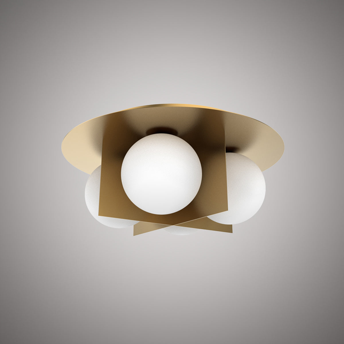 4 Lights Sahara 15-in Flush mount Aged Brass Dimmable 120W