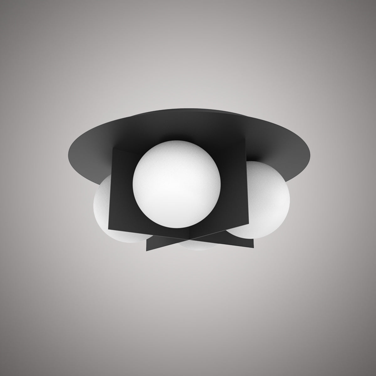 4 Lights Sahara 15-in Flush mount Matte Black Dimmable 160W