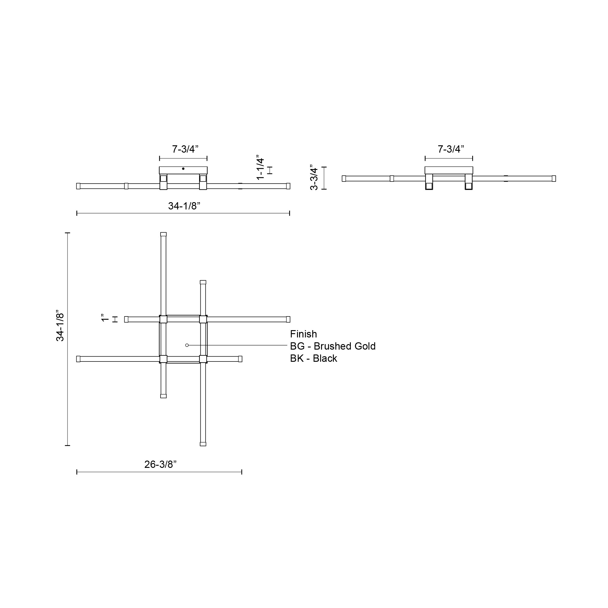 Blade 34-in Aluminum Flush Mount