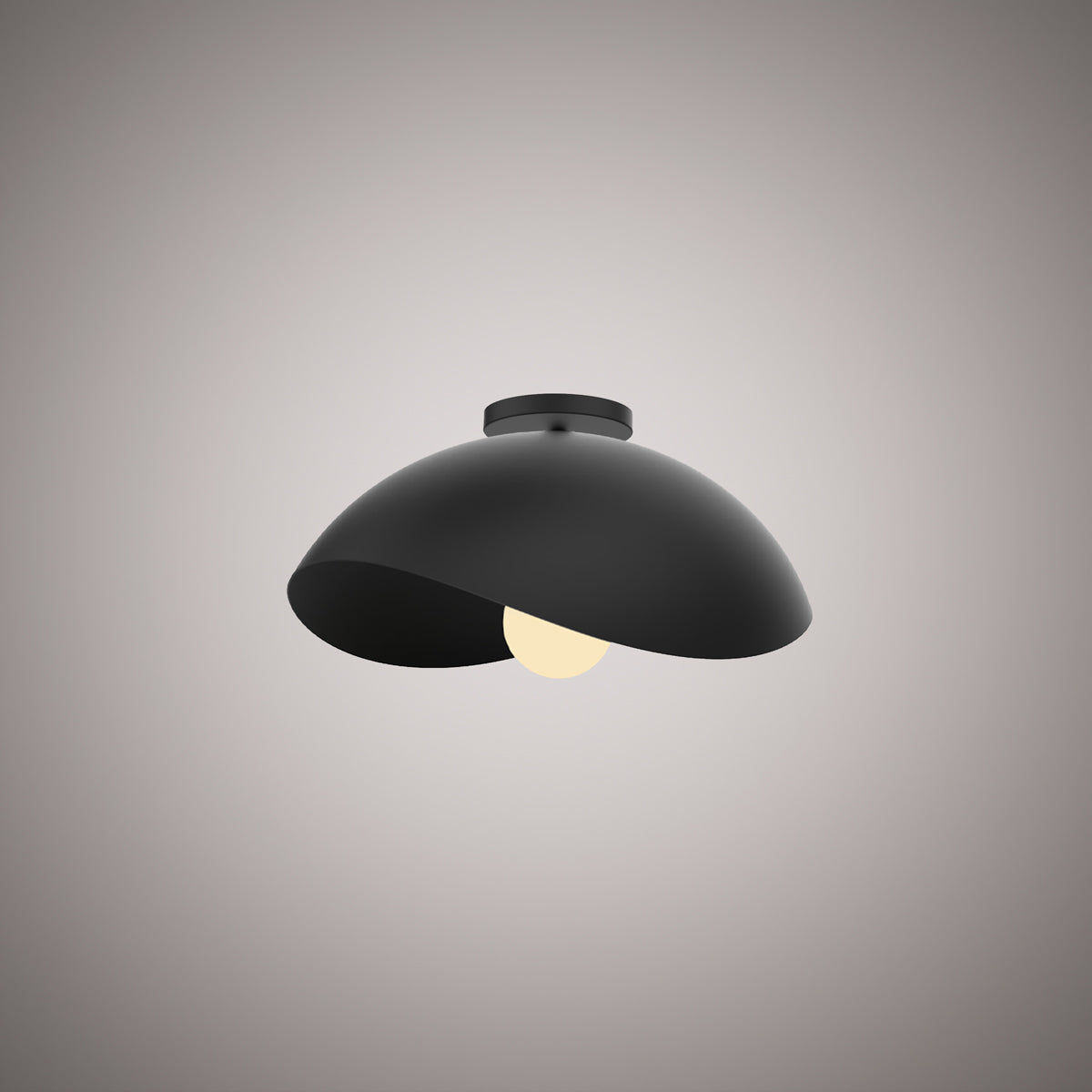 1 Lights 11-in Flush Mount Matte Black Dimmable 60W