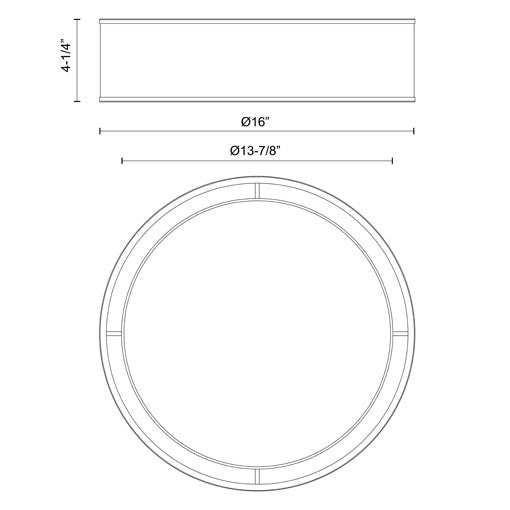Lyla 16-in Steel Flush Mount