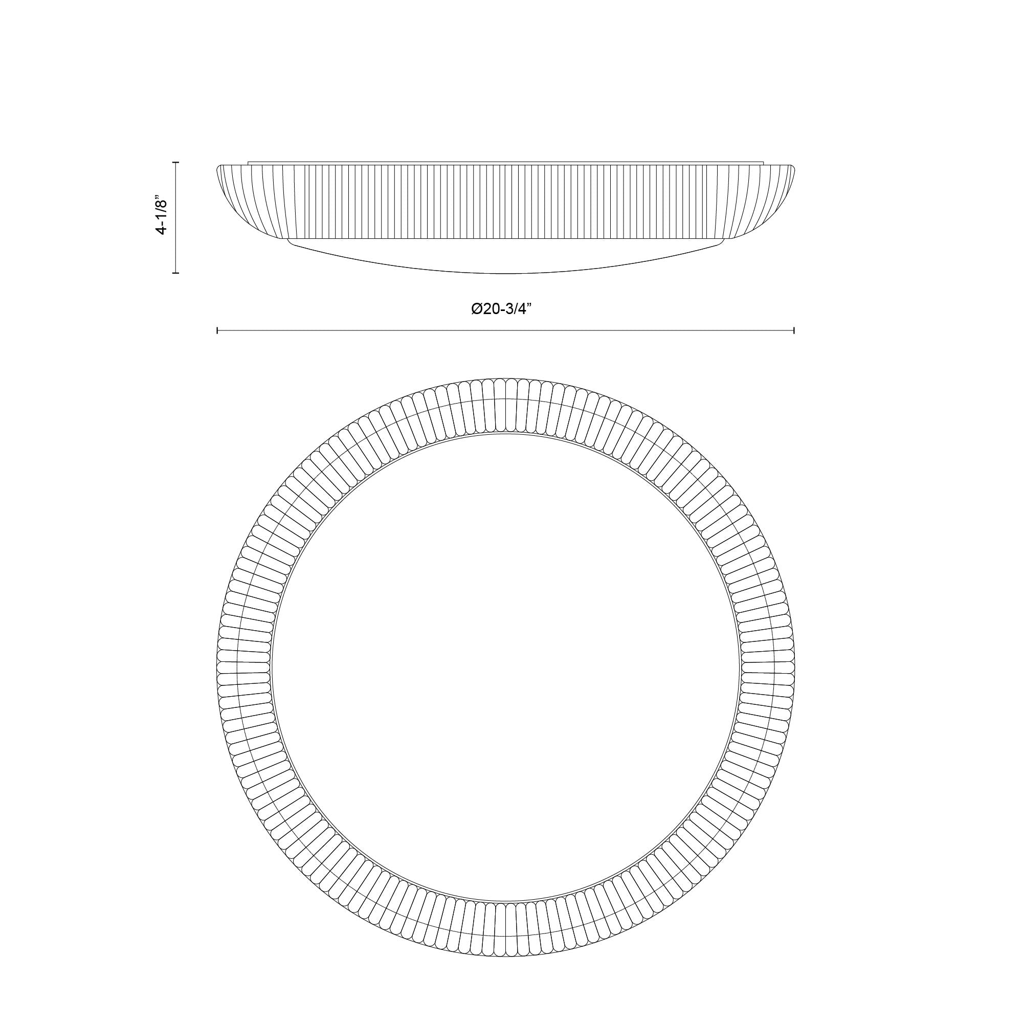 Merida 21-in Steel Flush Mount