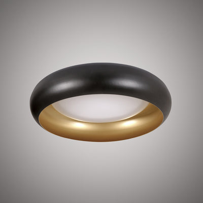 Moda15-in 15-in Matte Black Outside/Gold Inside Flush Mount Dimmable 26W