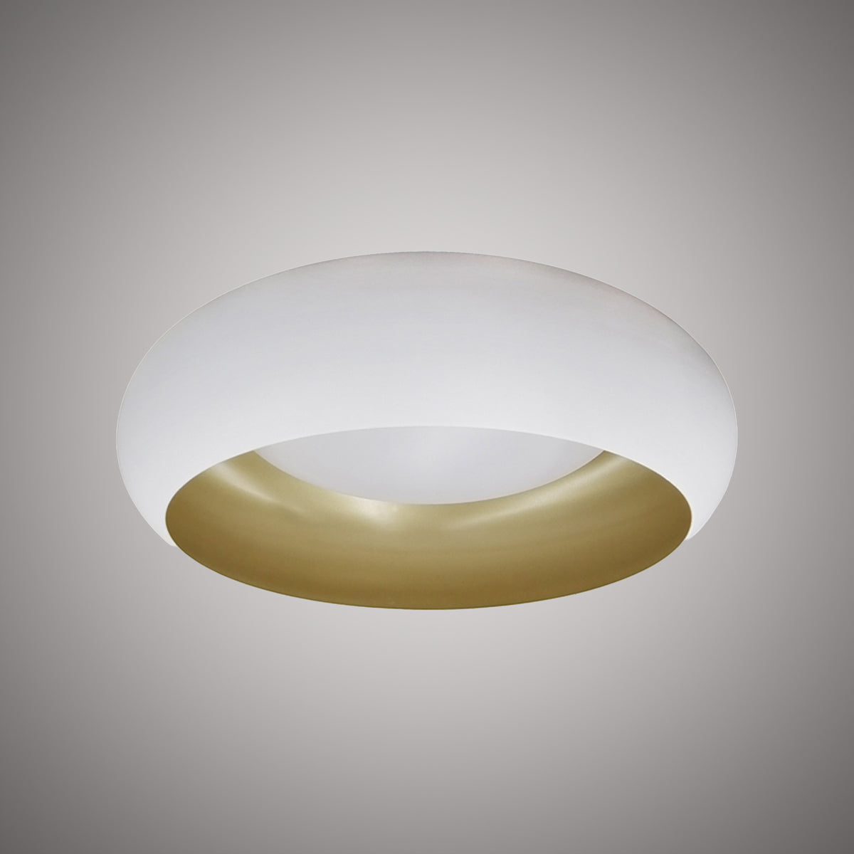 Moda15-in Matte White Outside/Gold Inside Dimmable 26W