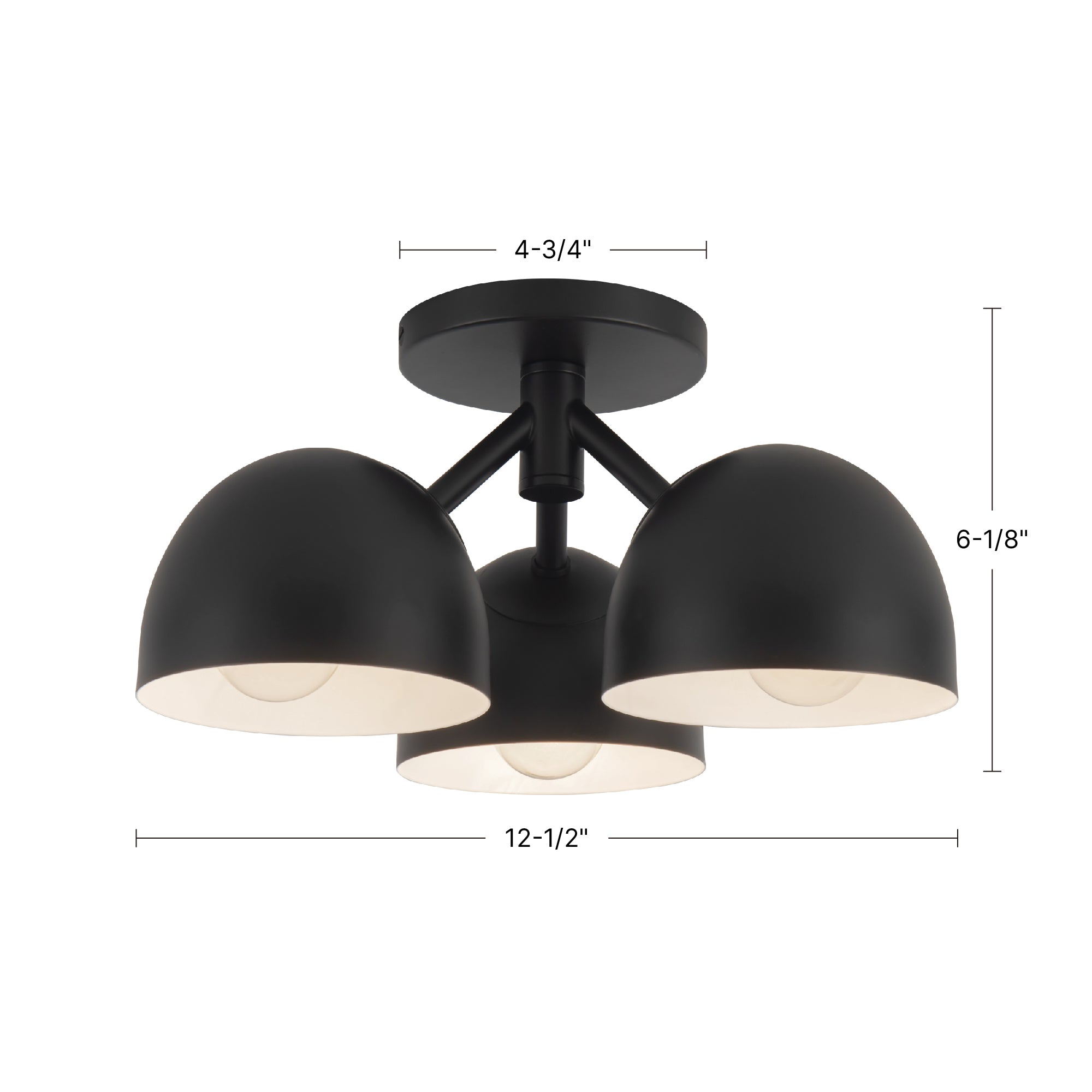 Fosso 13-in Steel Semi-Flush Mount