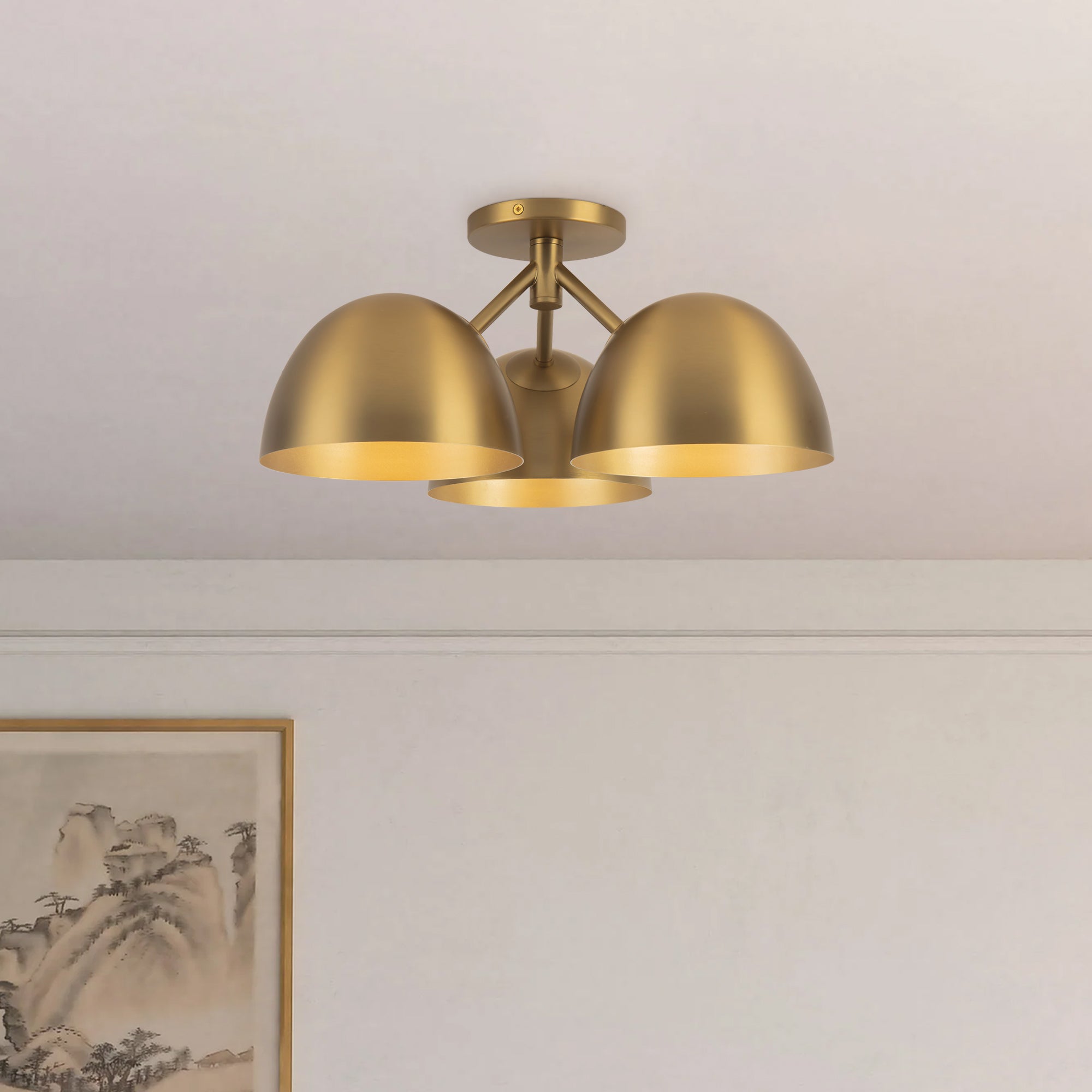 Fosso 17-in Steel Semi-Flush Mount