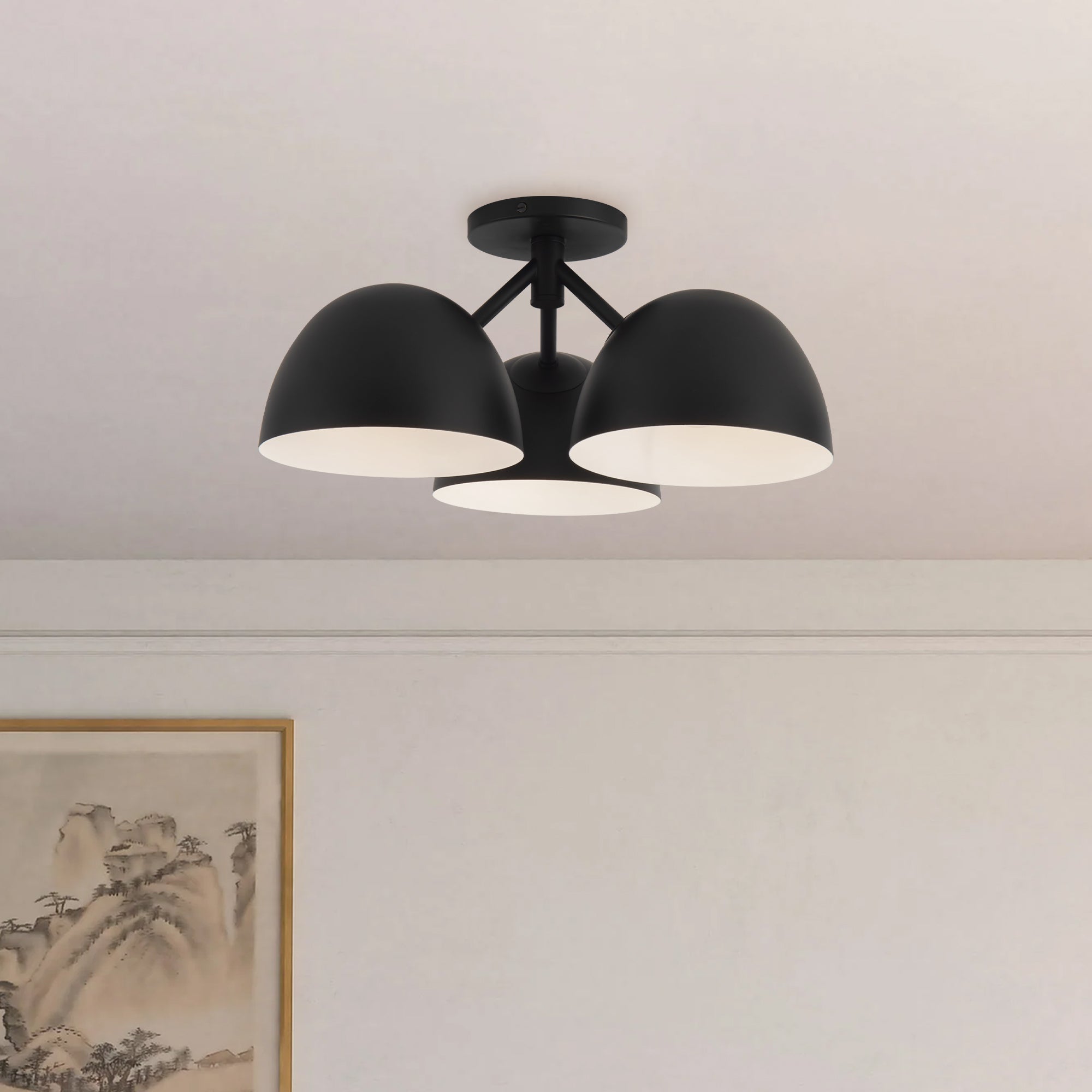 Fosso 17-in Steel Semi-Flush Mount