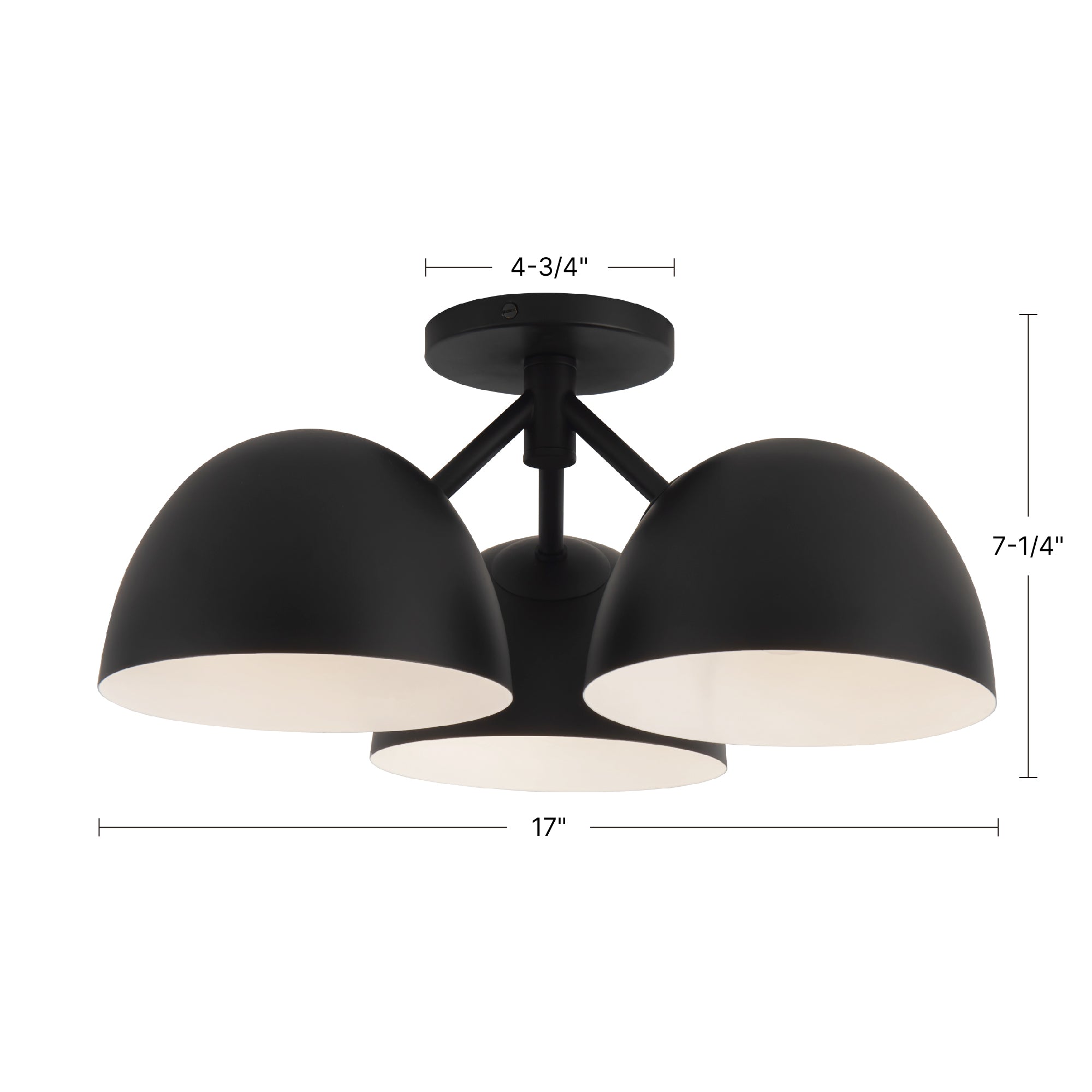 Fosso 17-in Steel Semi-Flush Mount