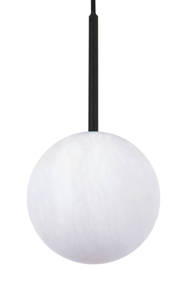 Lucent 1 Light Black Pendant Light with Alabaster Shade