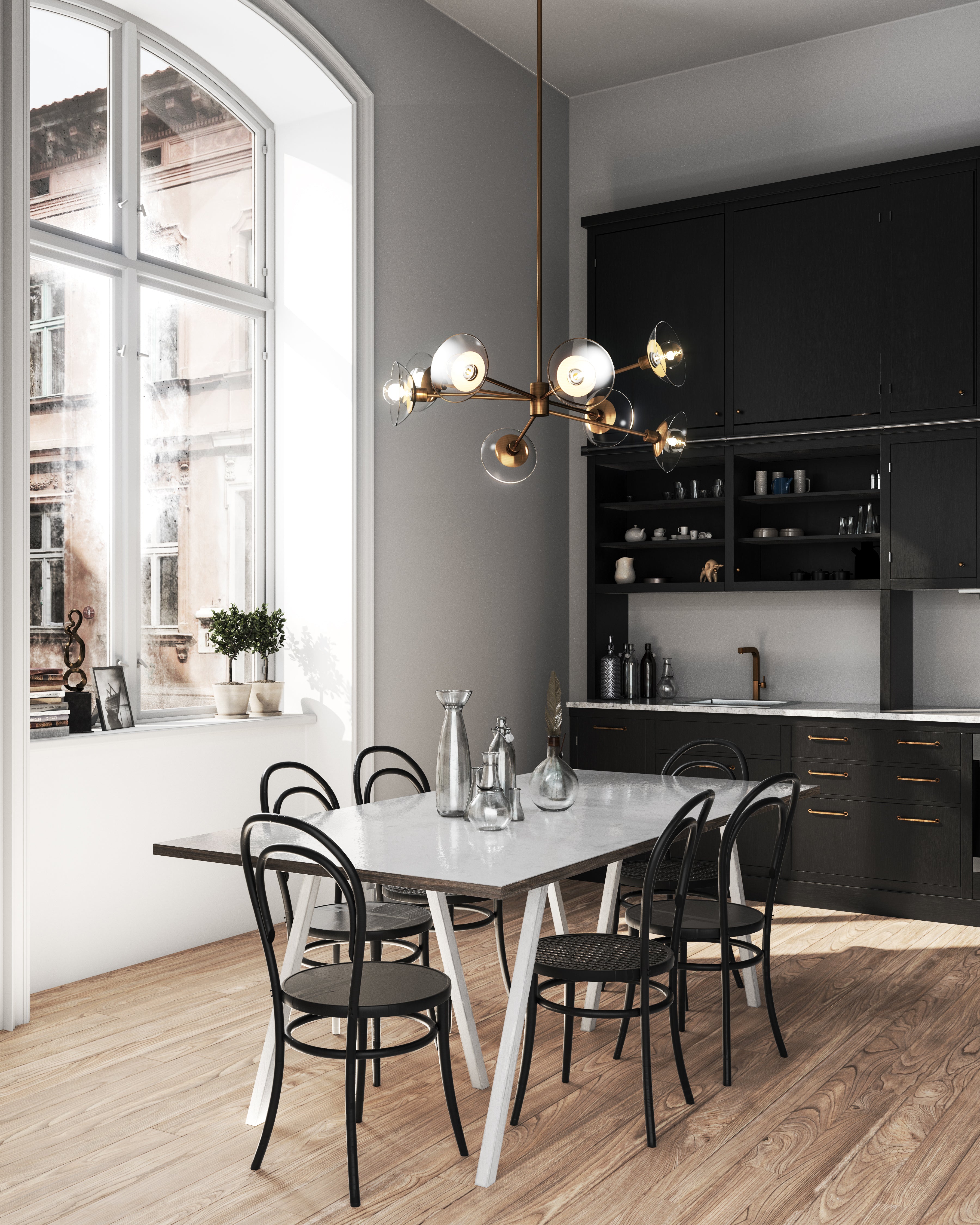 Francesca 40-in Steel Chandelier