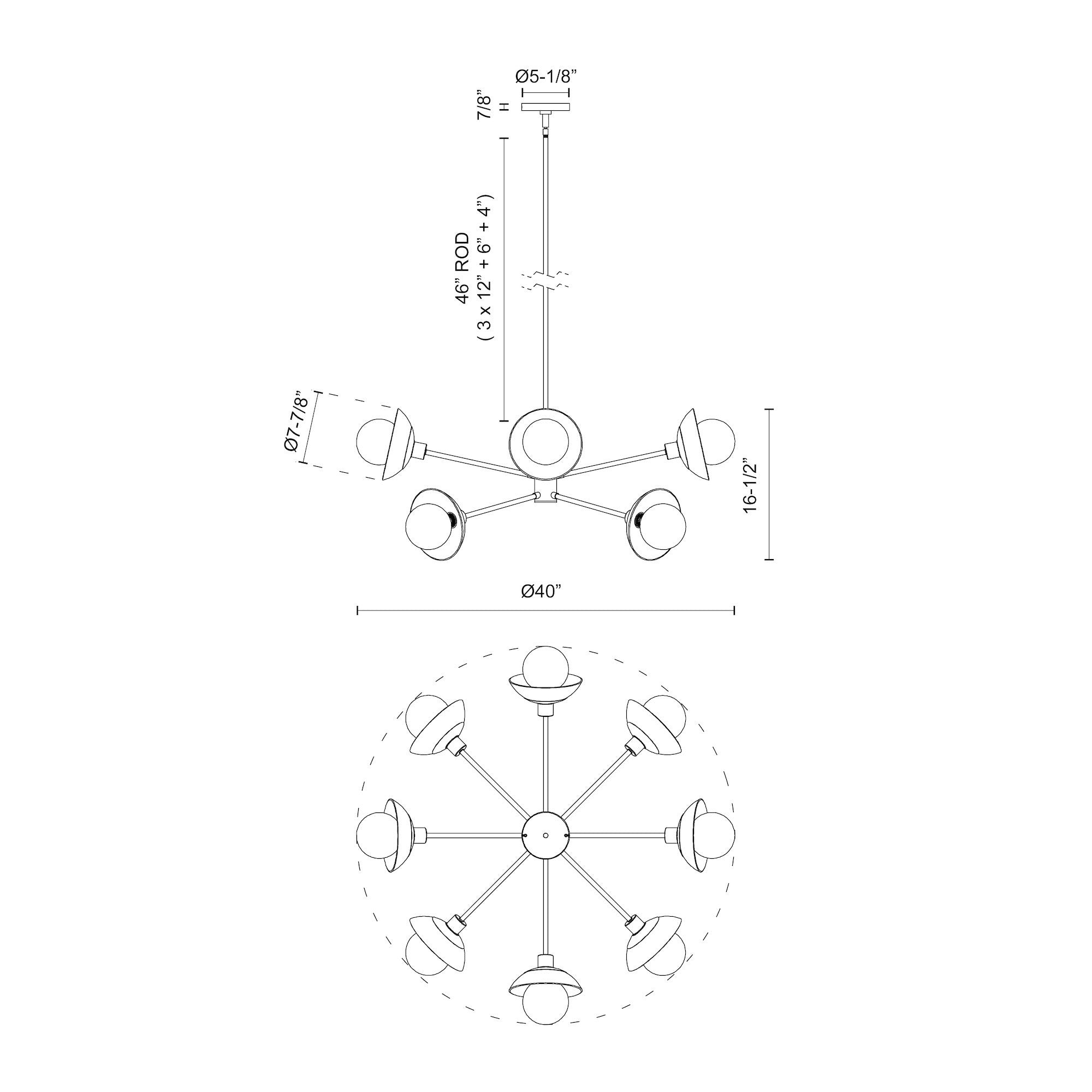 Francesca 40-in Steel Chandelier