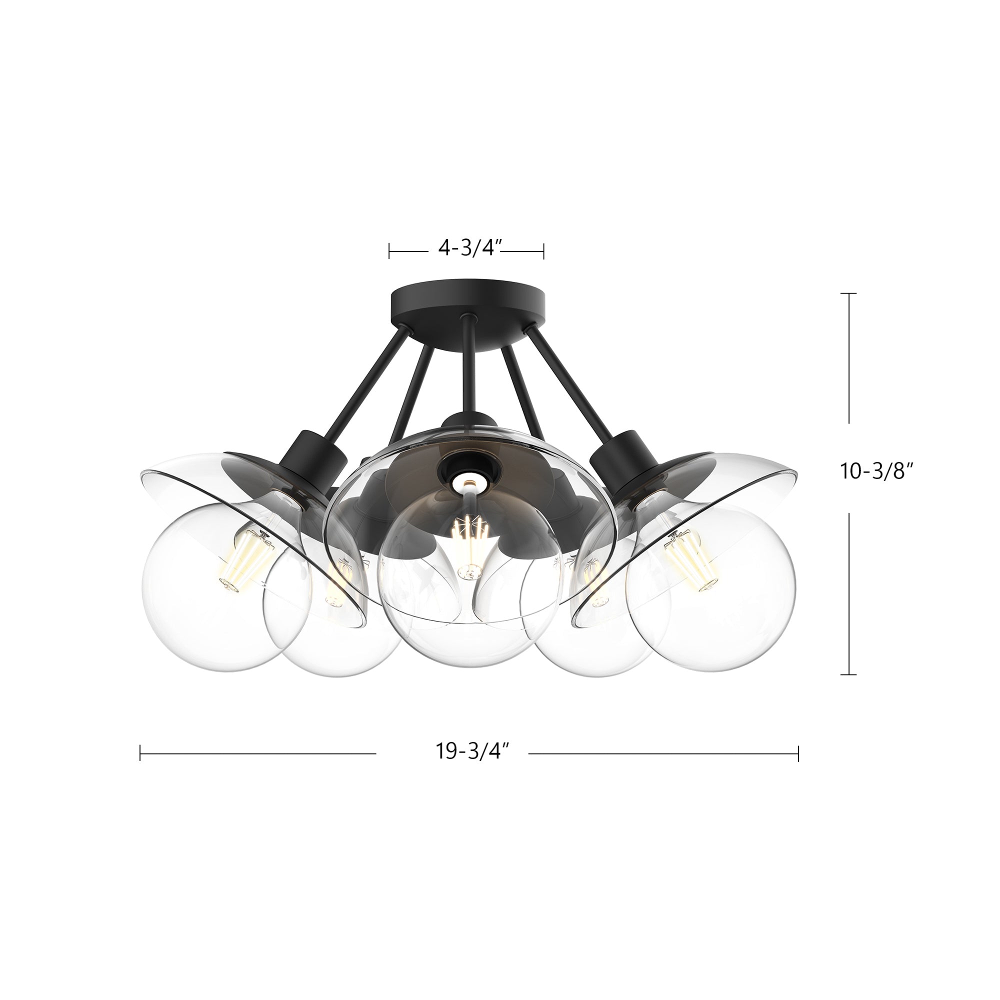 Francesca 20-in Steel Semi-Flush Mount