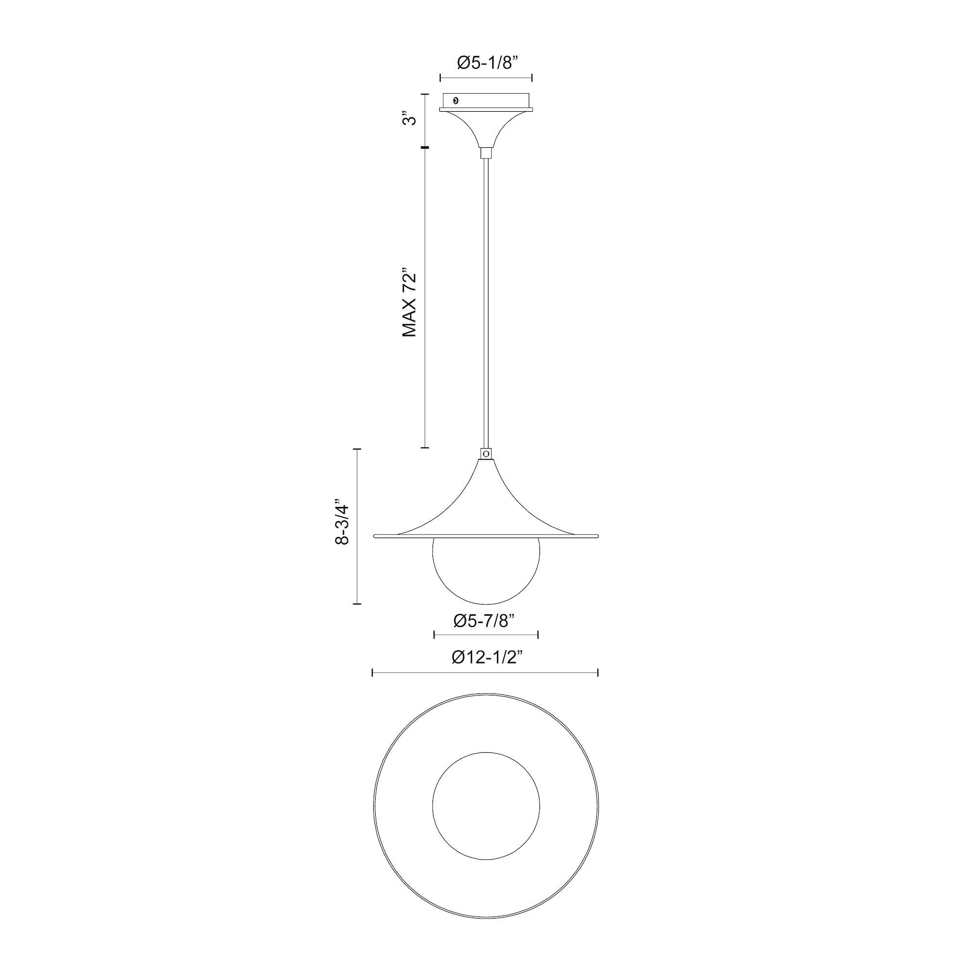 Fuji 12-in Steel Pendant