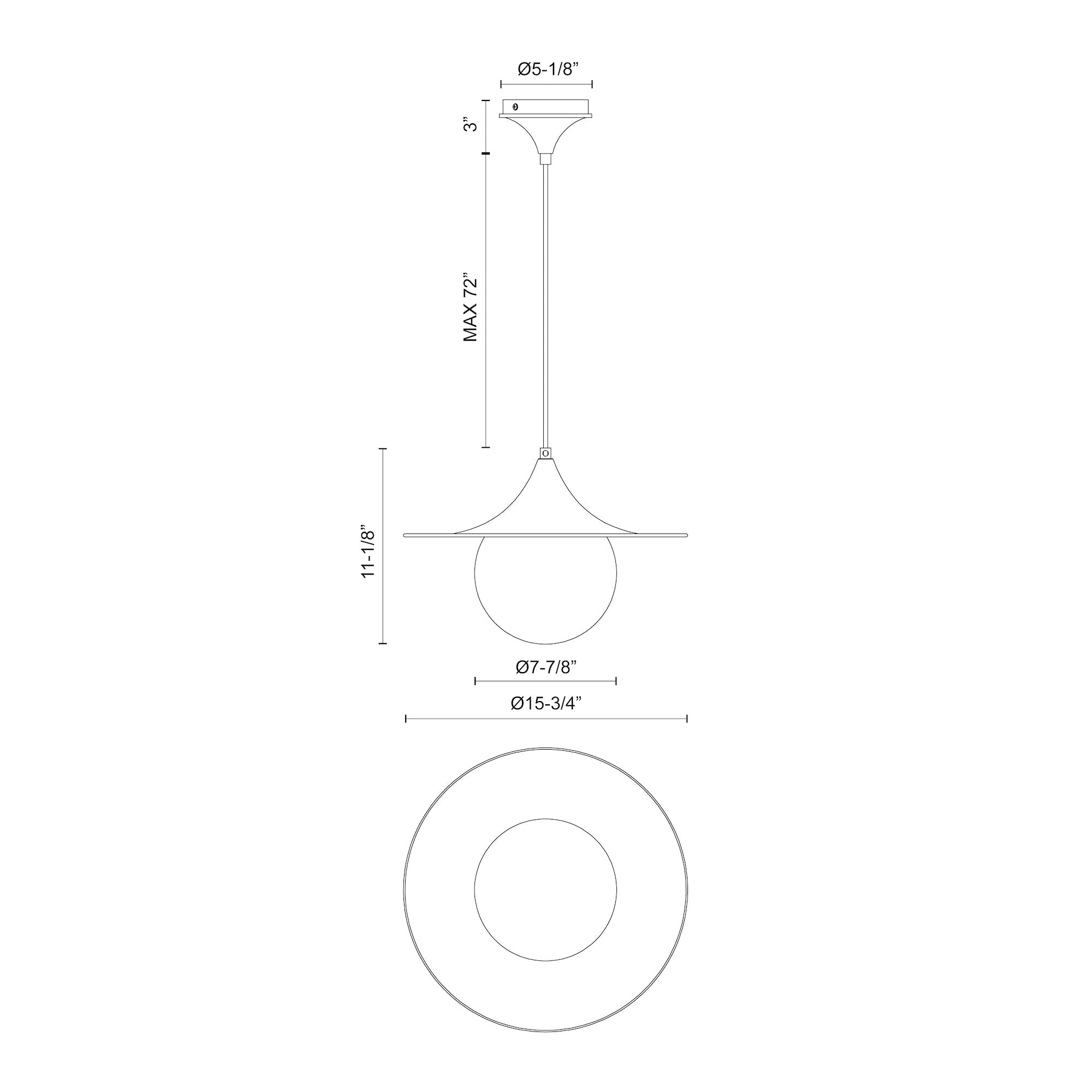 Fuji 16-in Steel Pendant
