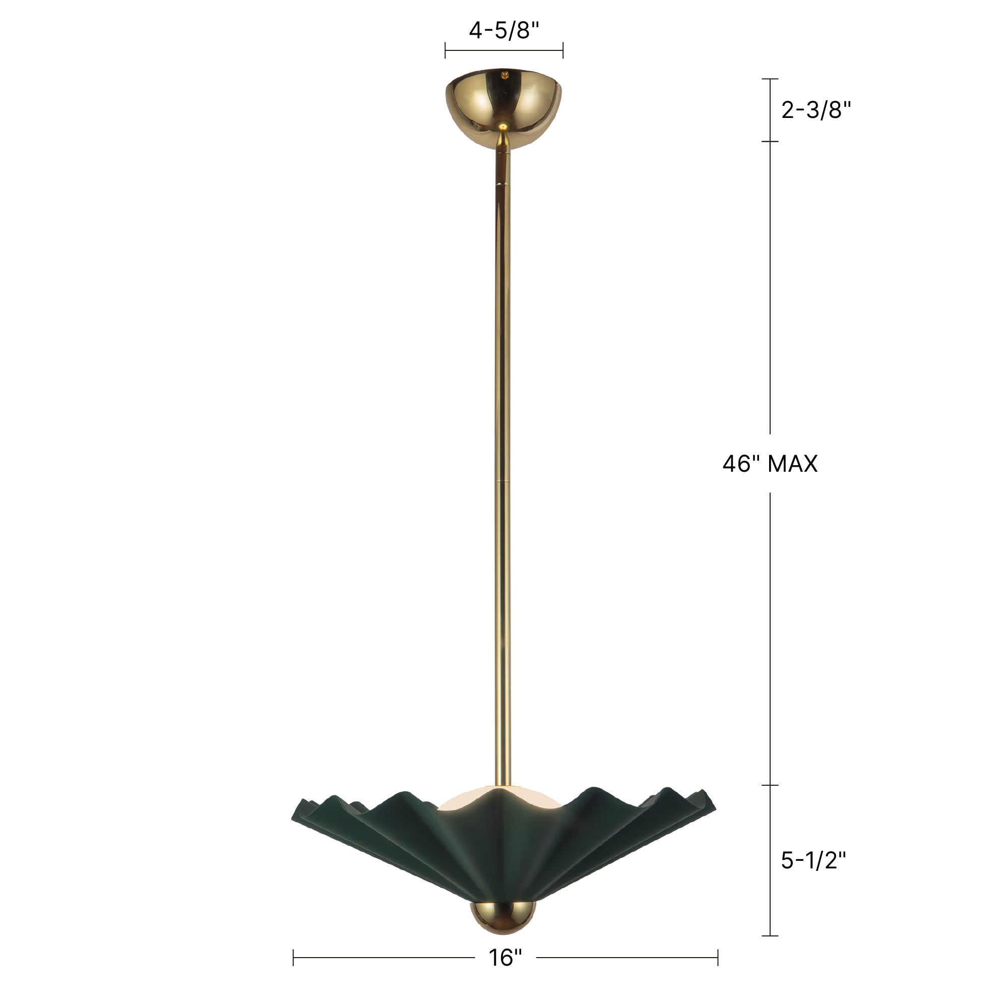 Furrow 16-in Steel Pendant