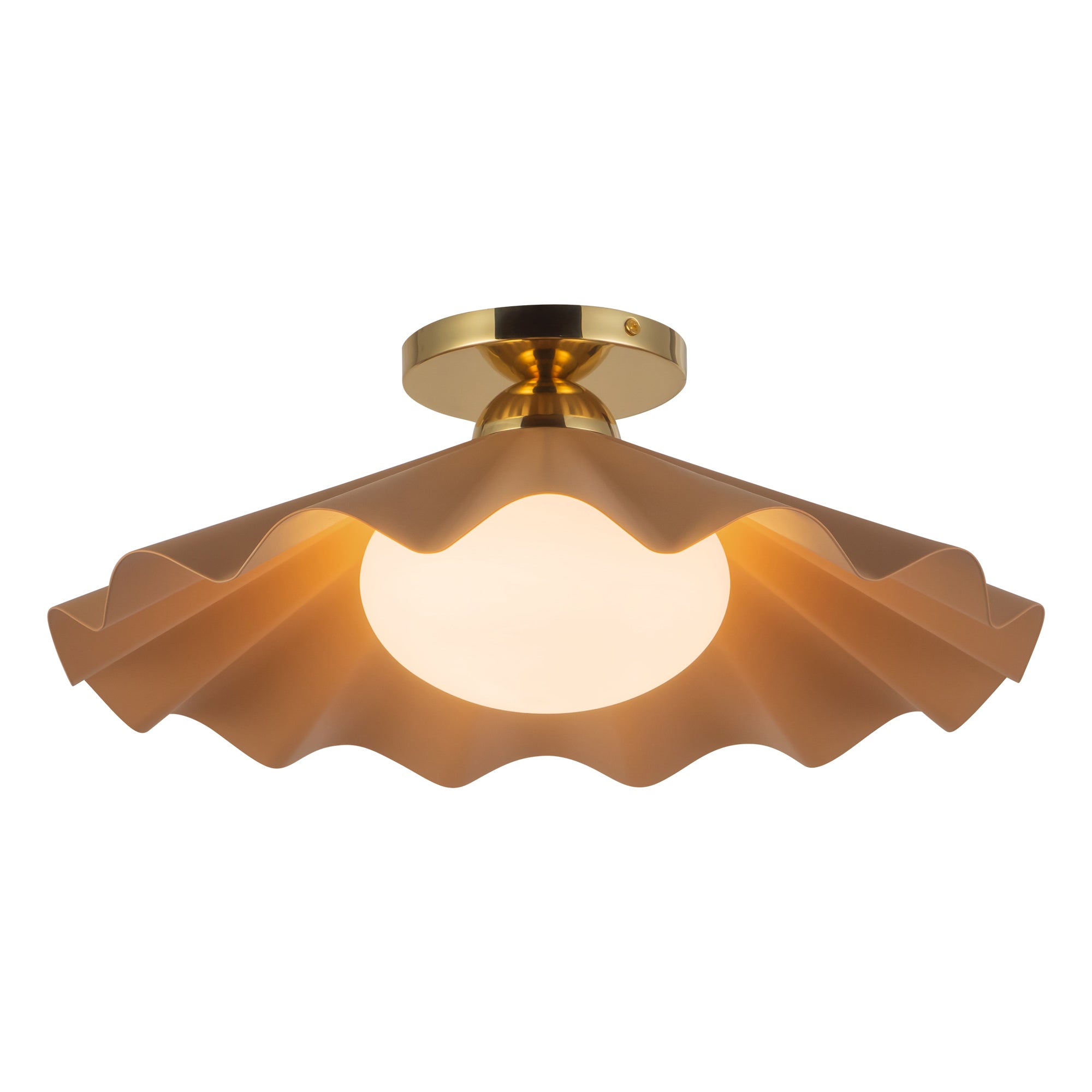 Furrow 16-in Steel Semi-Flush Mount