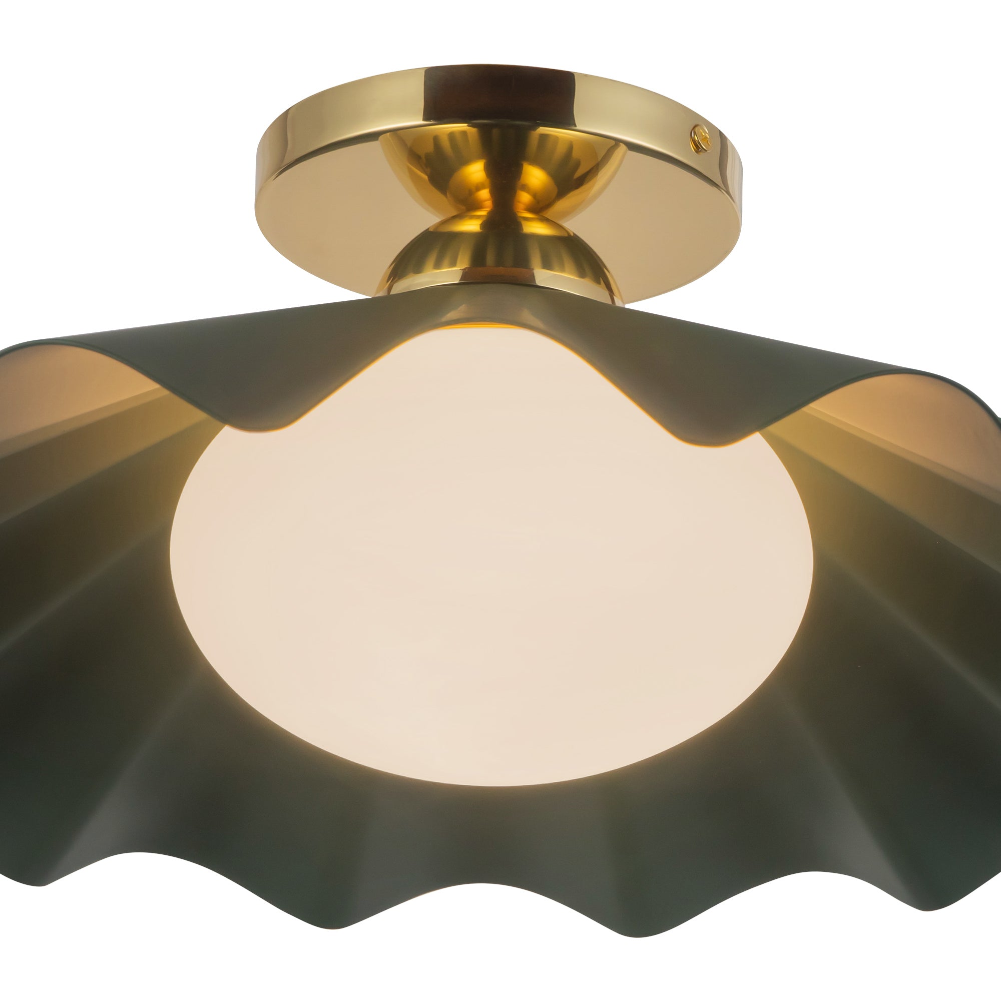 Furrow 16-in Steel Semi-Flush Mount
