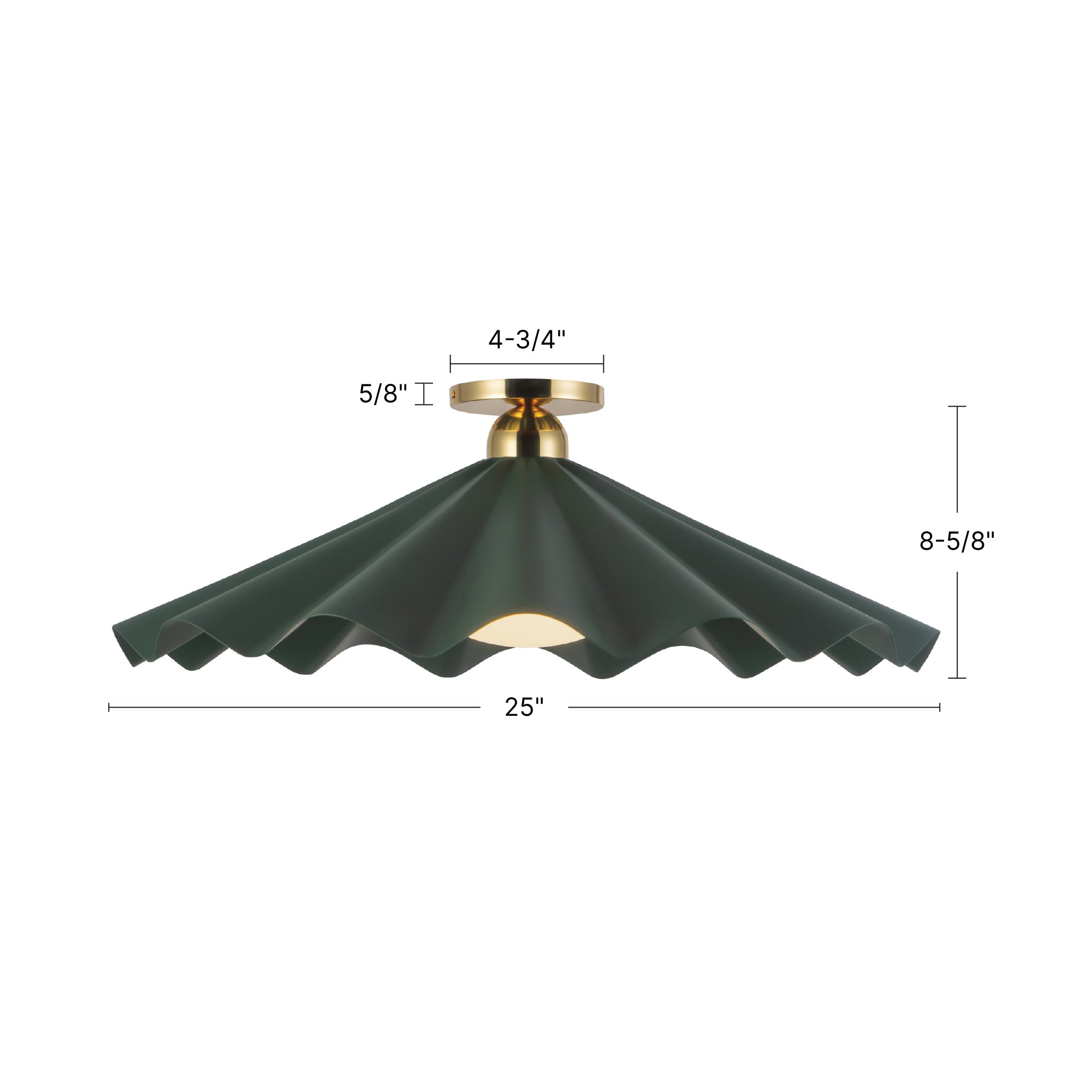 Furrow 25-in Steel Semi-Flush Mount