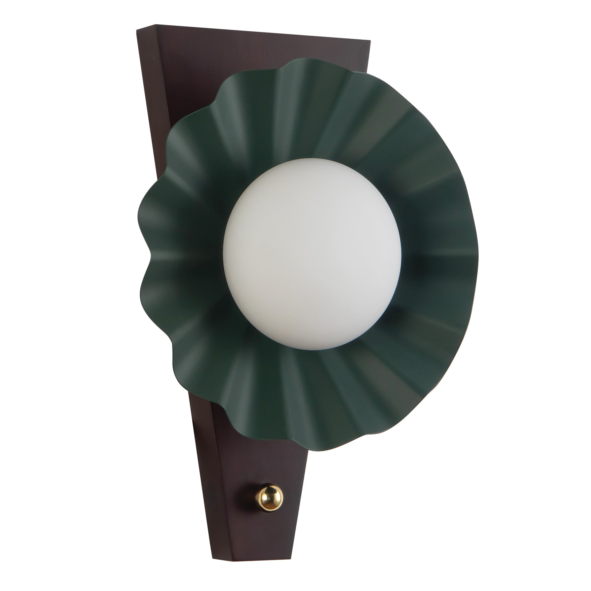 Furrow 12-in Steel Brass Wood Wall Sconce