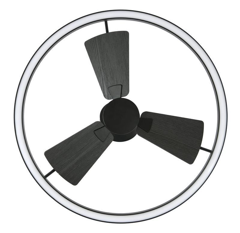28 Inch 1 Light LED DC Black Fan with Remote