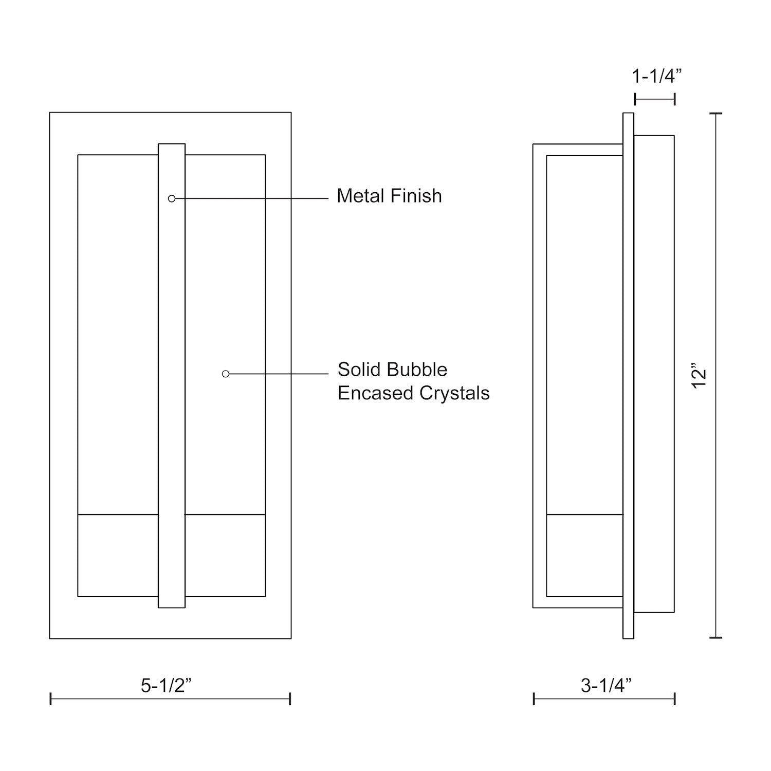 Gable 12-in Steel Crystal Wall Sconce