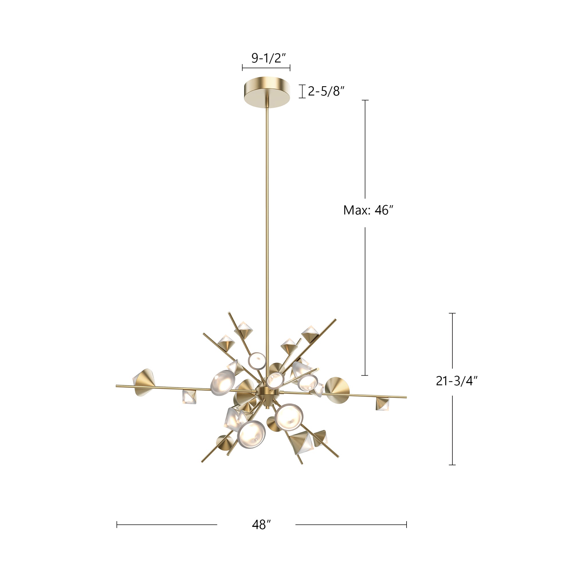 Geode 48-in Steel Chandelier