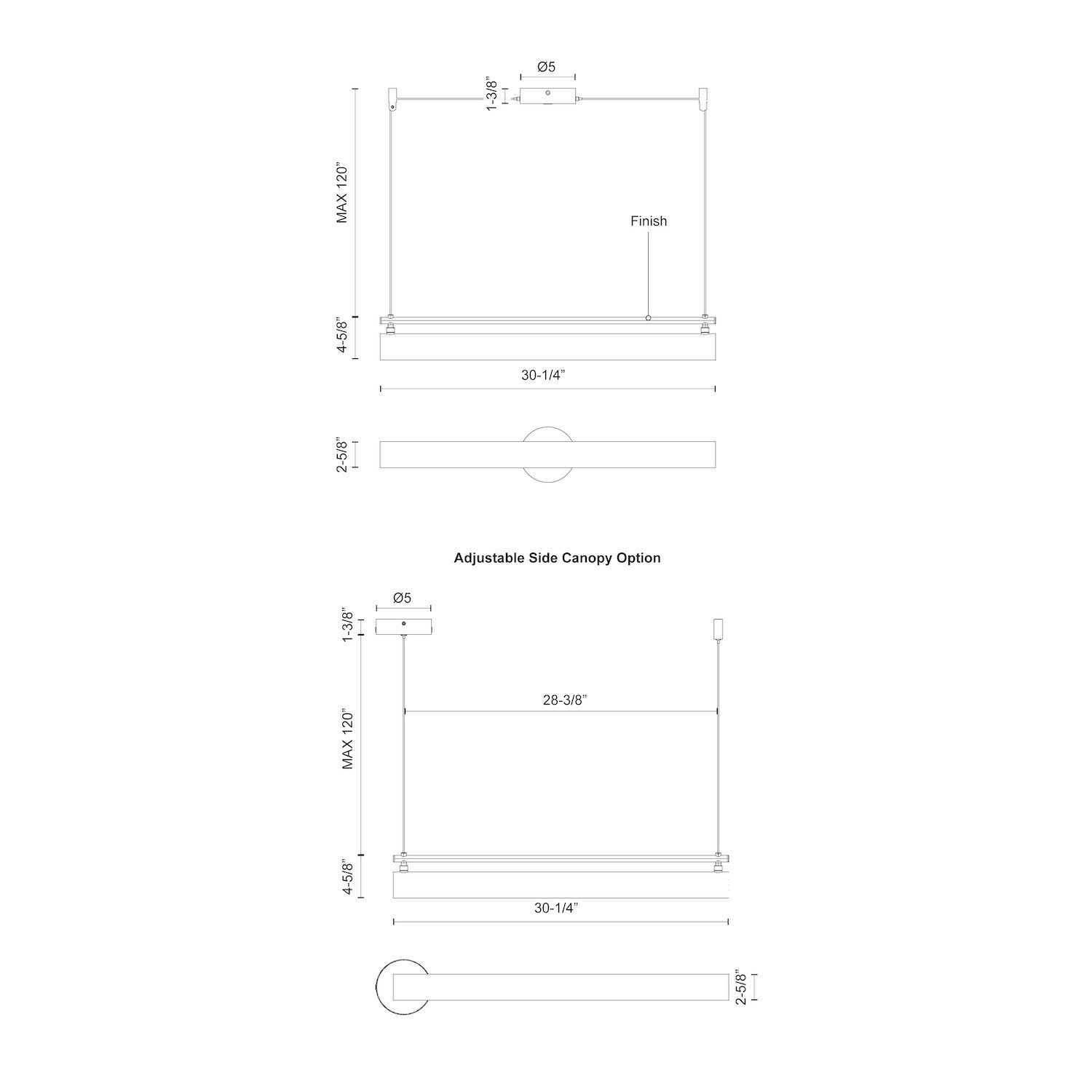 Gramercy 30-in Aluminum Linear Pendant