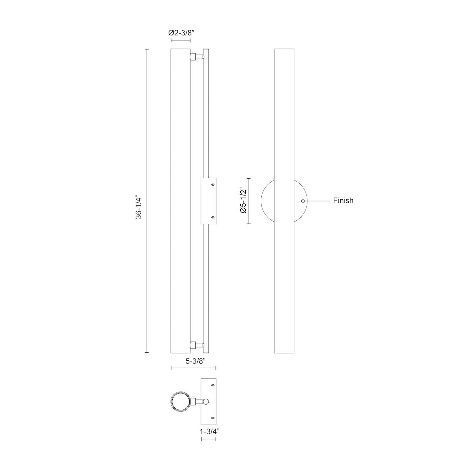 Gramercy 36-in Aluminum Wall Sconce