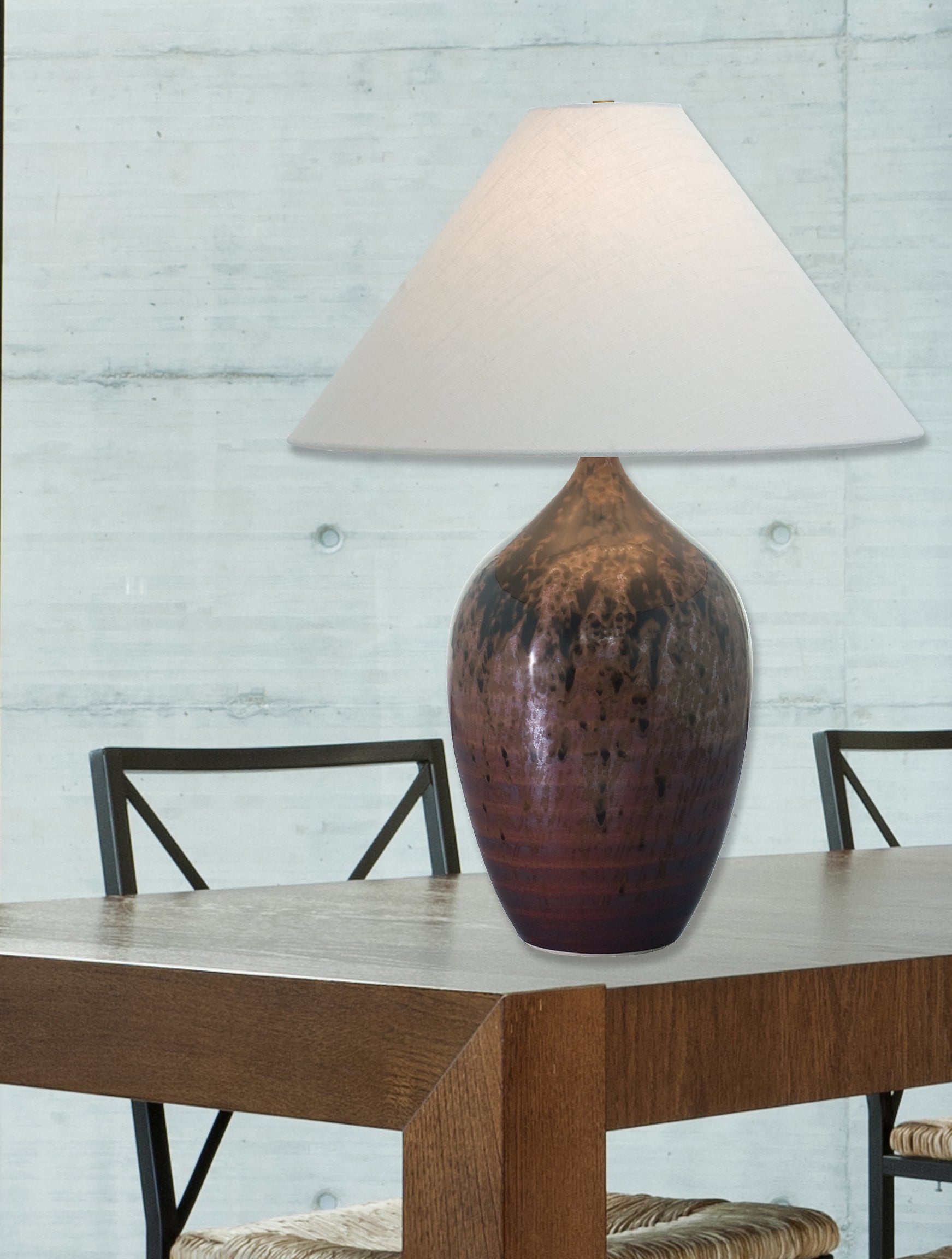 27-inch Scatchard Decorated Red LED Table Lamp