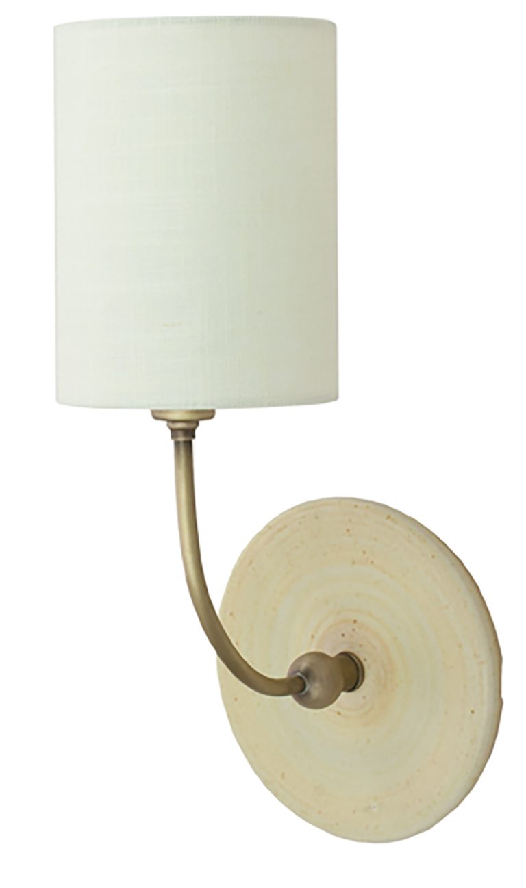6-inch Scatchard Oatmeal and Antique Brass Wall Sconce