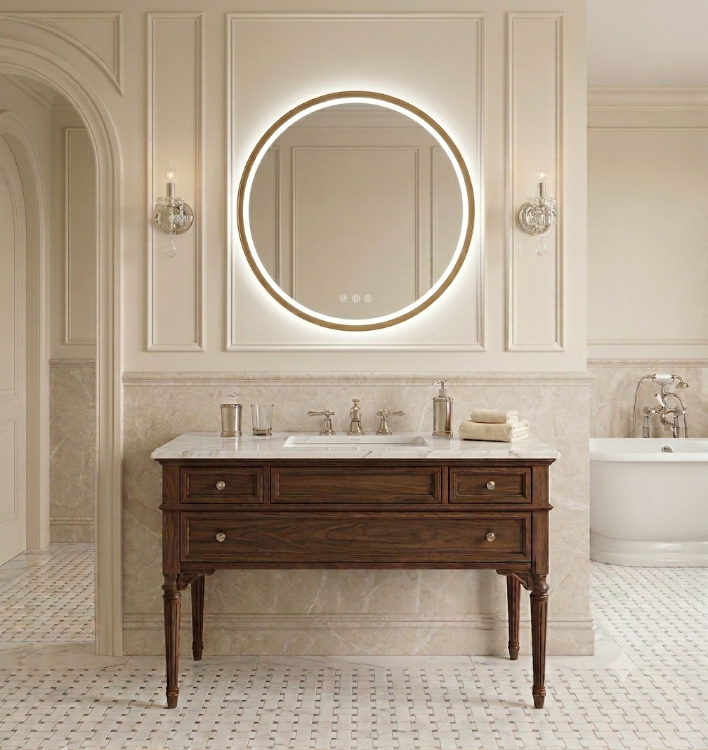 Gabriela 24x24'' Round Led Mirror