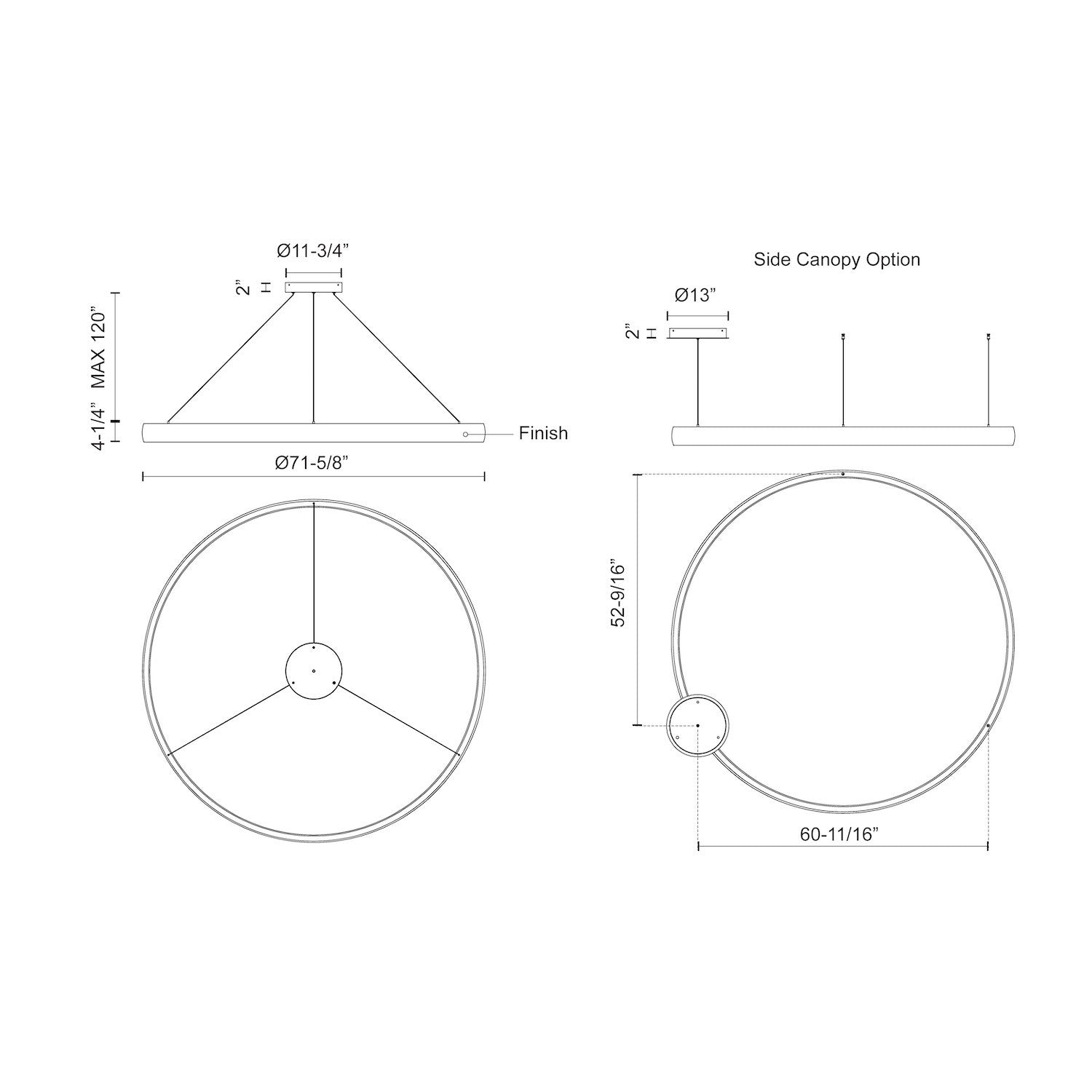 Halo 72-in Steel Pendant