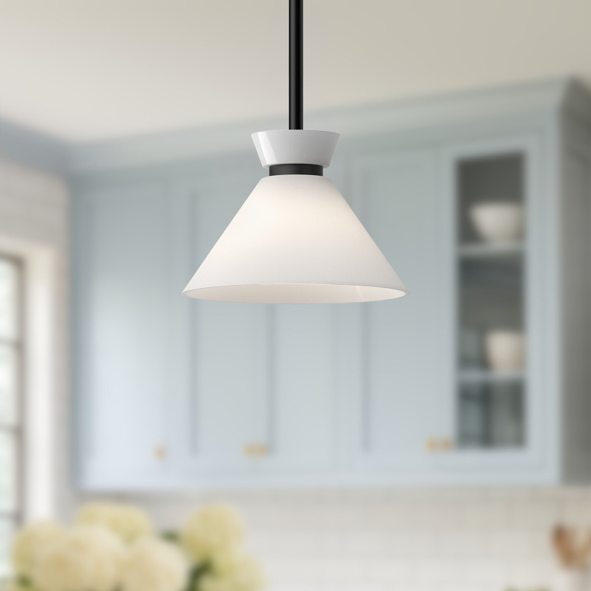 Halston 8-in Steel Pendant