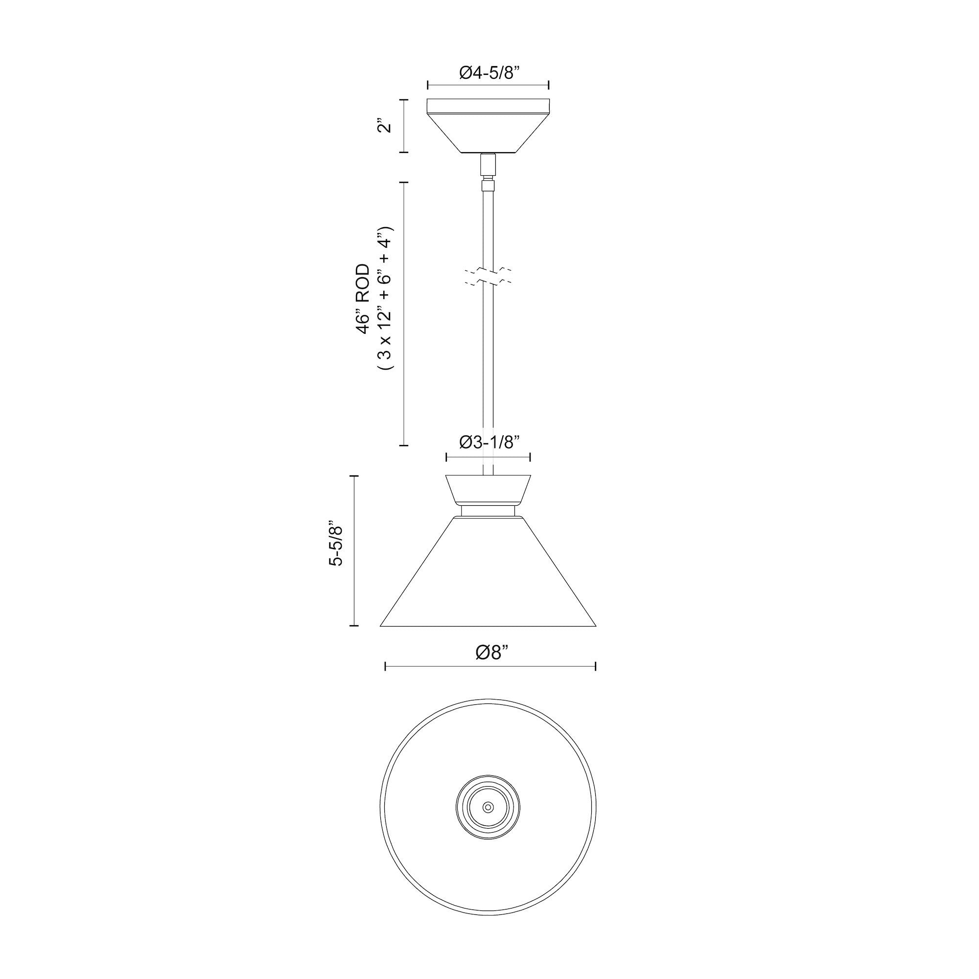Halston 8-in Steel Pendant