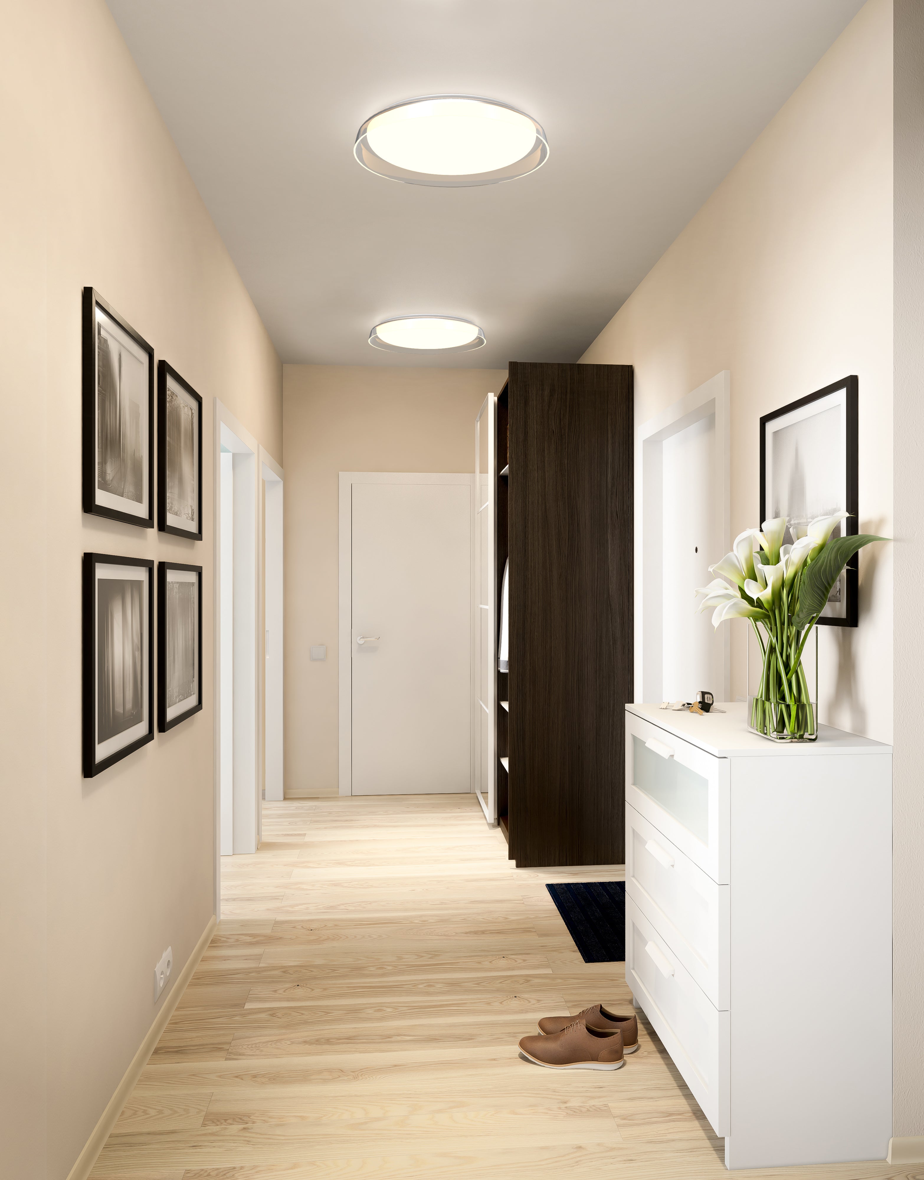 Hampton 17-in Steel Flush Mount