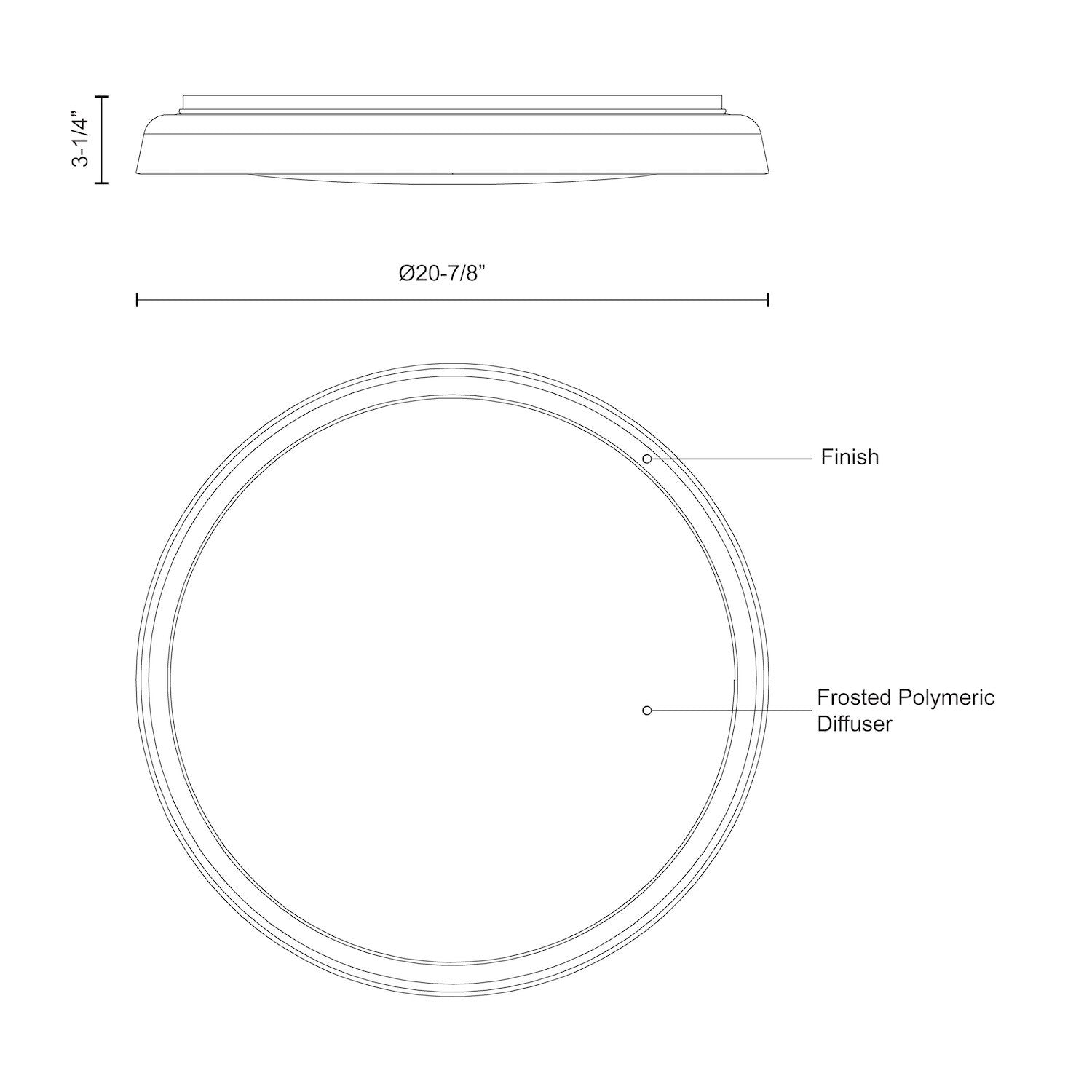Hampton 21-in Steel Flush Mount