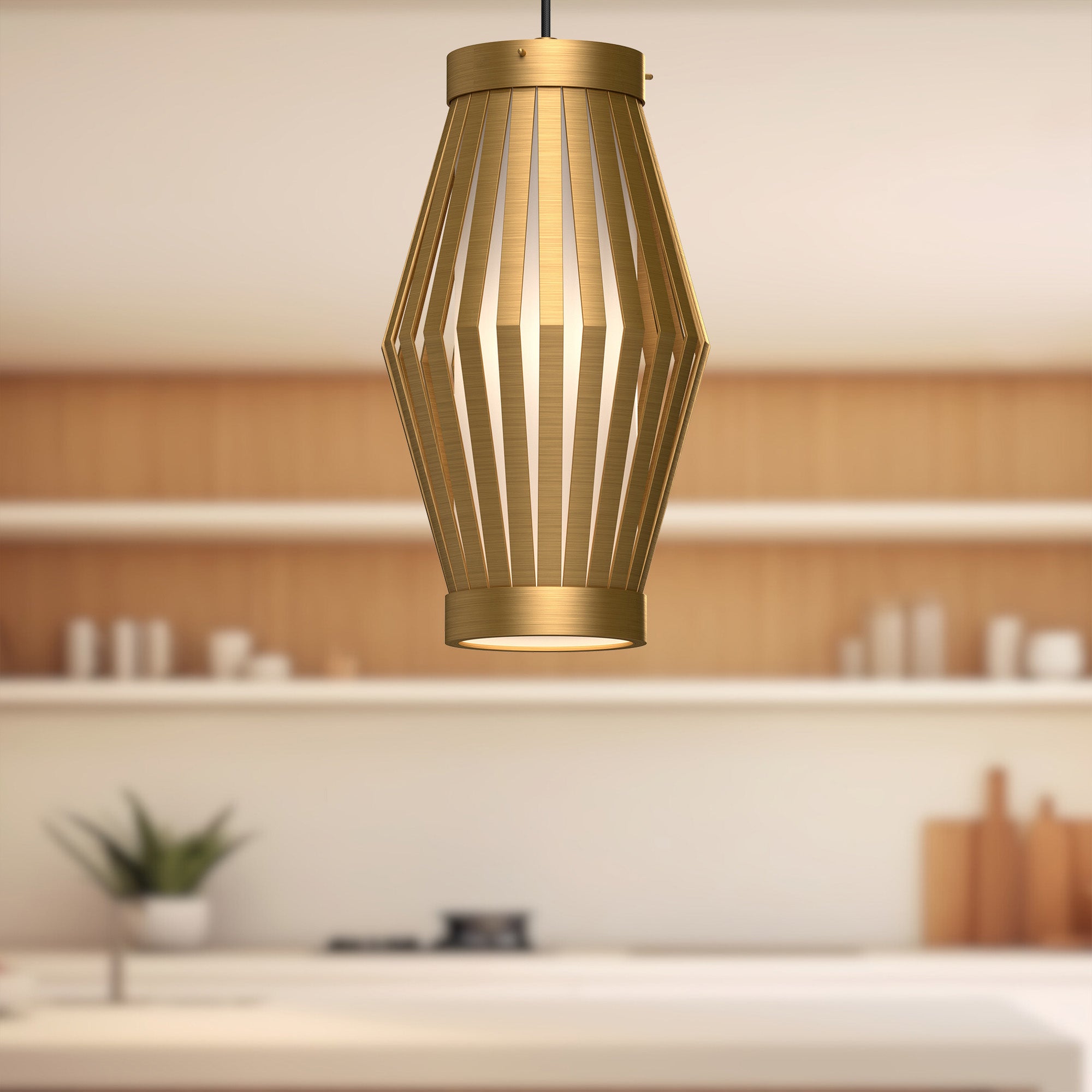 Hana 9-in Steel Pendant