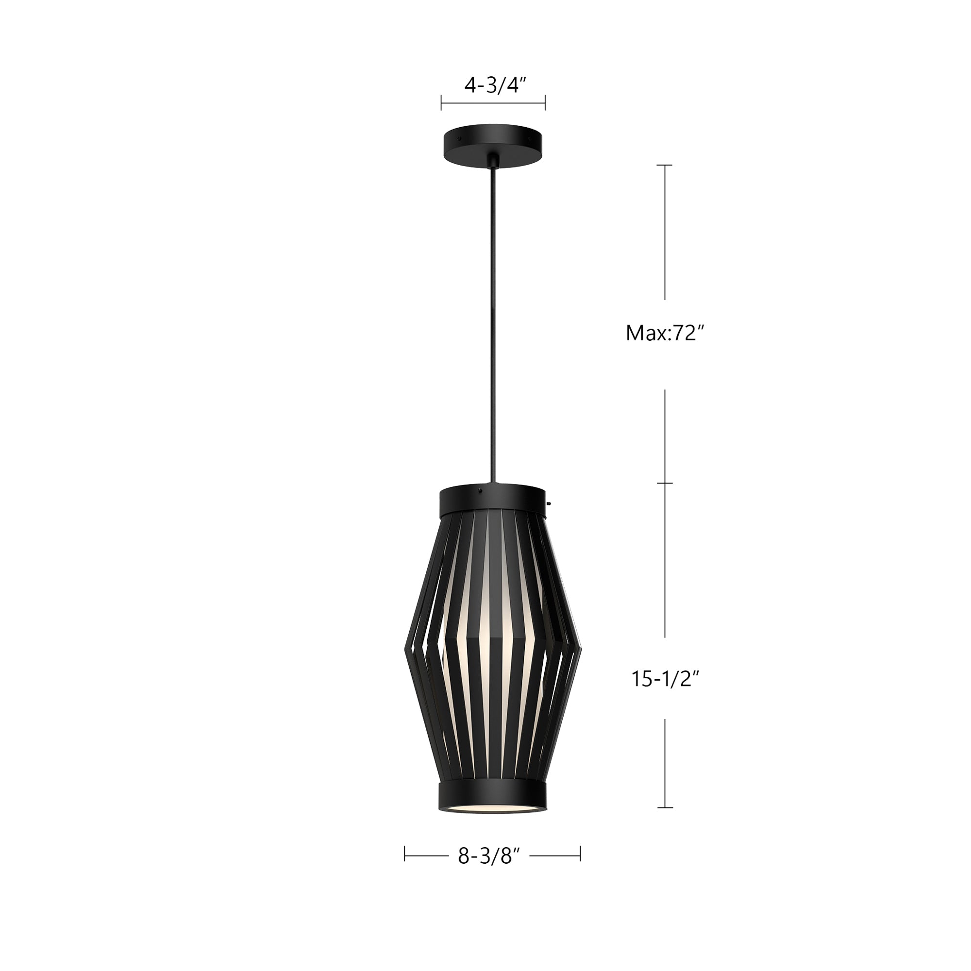 Hana 9-in Steel Pendant