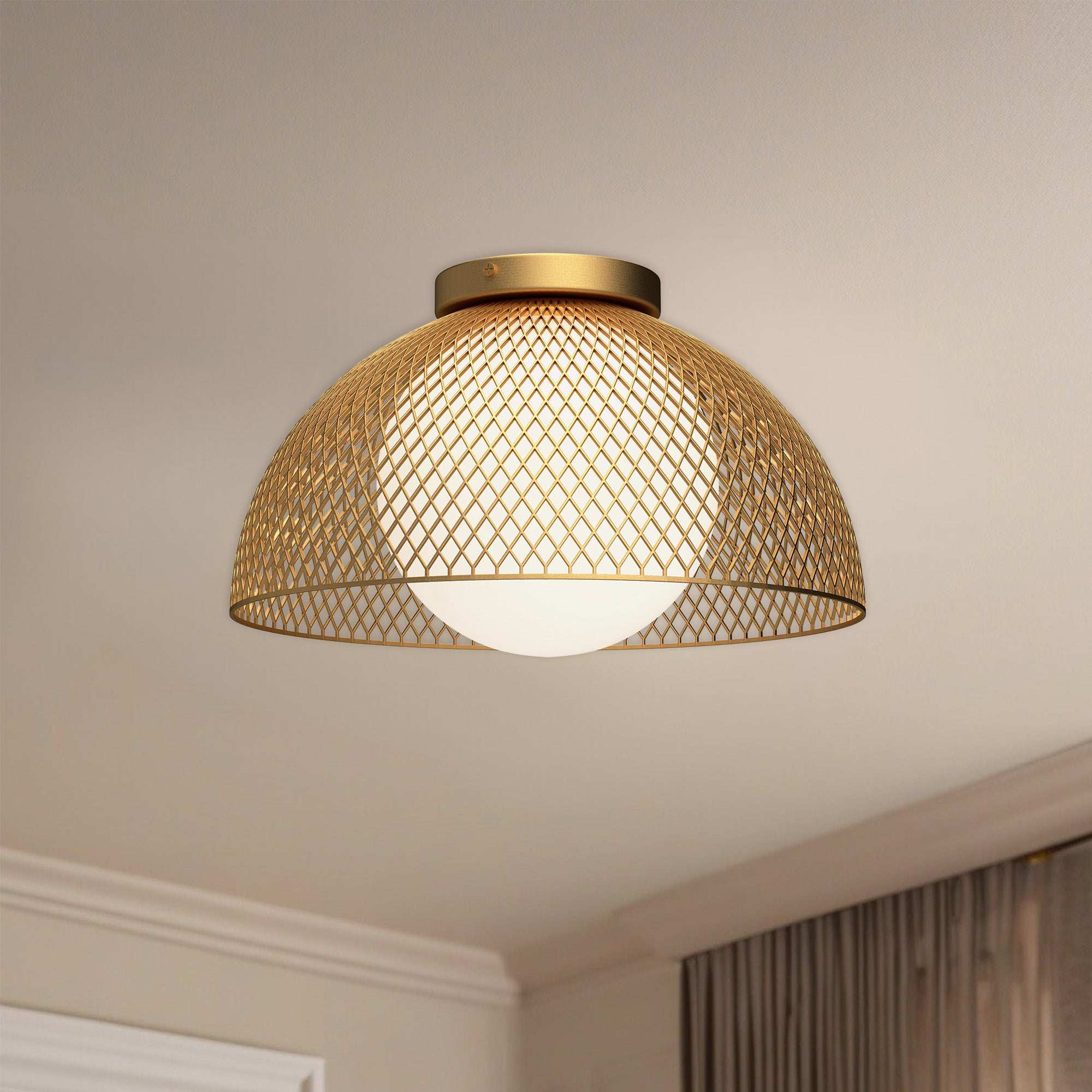Haven 12-in Steel Flush Mount